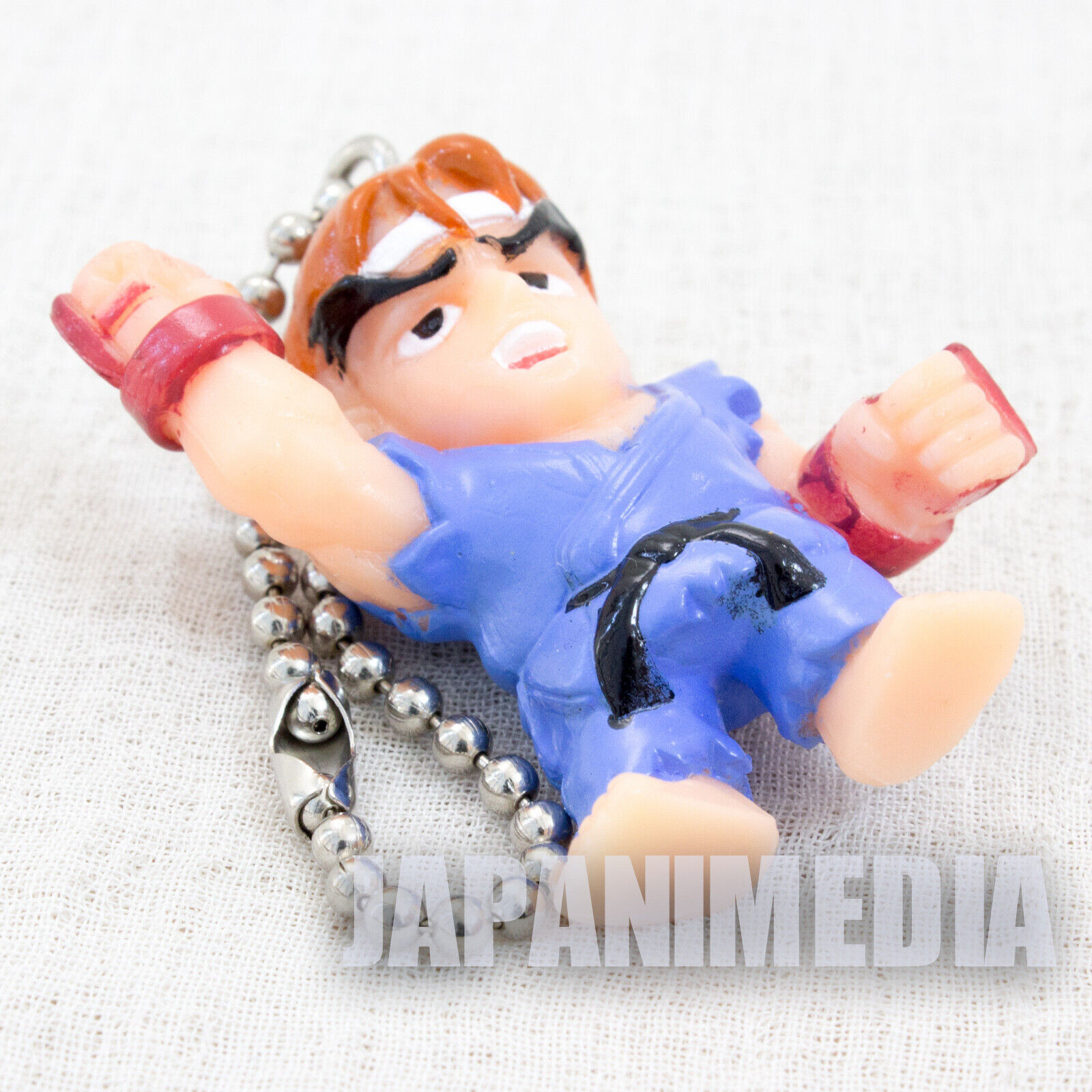 Street Fighter 2 Ryu Figure Blue Clothes Ballchain Capcom JAPAN GAME