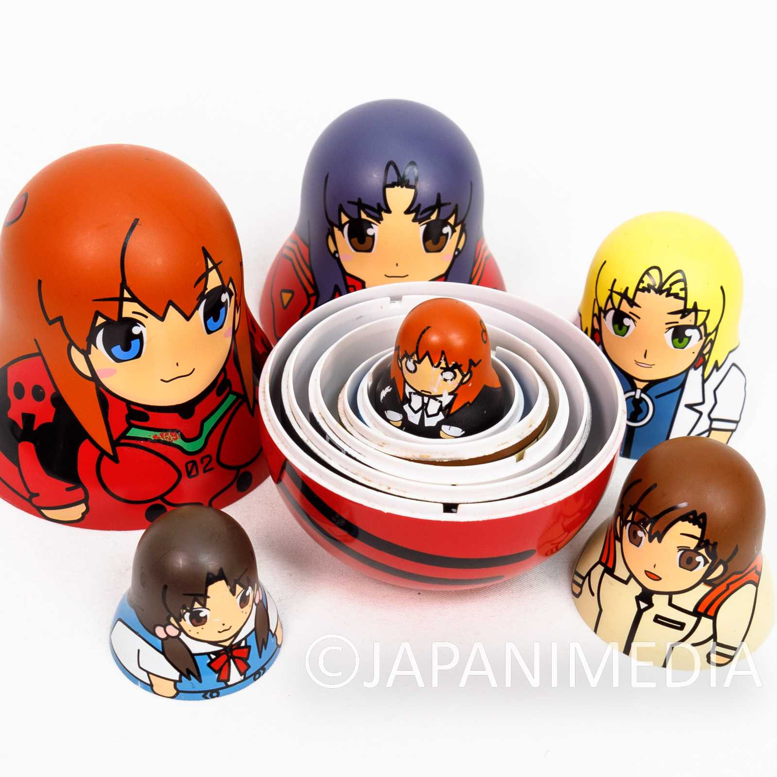 (DAMAGED) Evangelion Asuka Misato Ritsuko Matryoshka Figure SEGA NOBOX Japanimedia Store