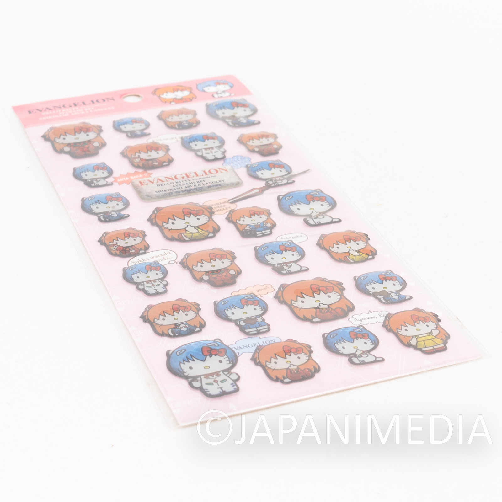 Evangelion x Hello Kitty Rei Ayanami & Asuka Langley Sticker Sheet Sanrio JAPAN