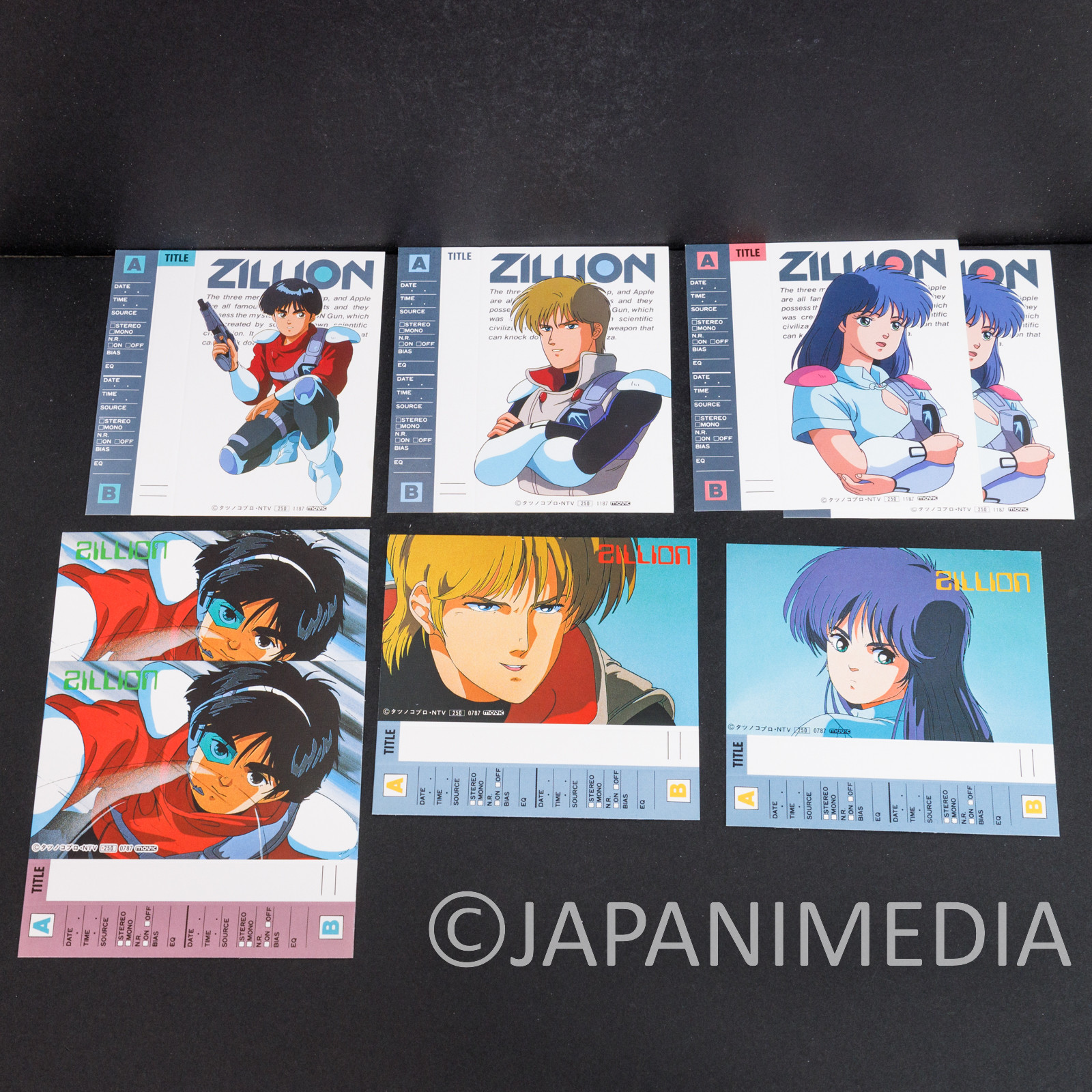 Red Photon Zillion Cassette Index Card 8 Sheet JAPAN ANIME