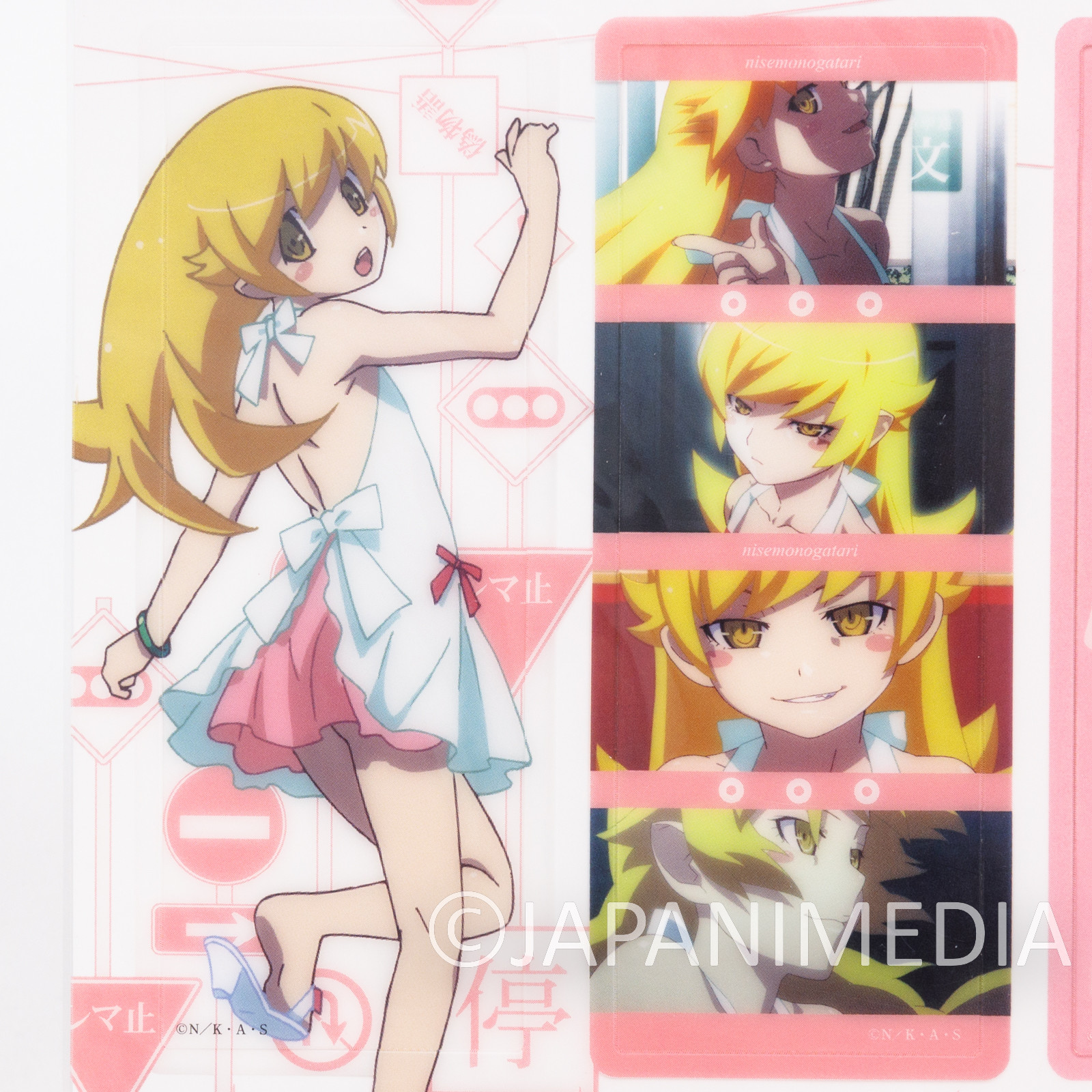 Bakemonogatari Shinobu Oshino Clear Bookmark 4pc Sheet / Nisemonogatari