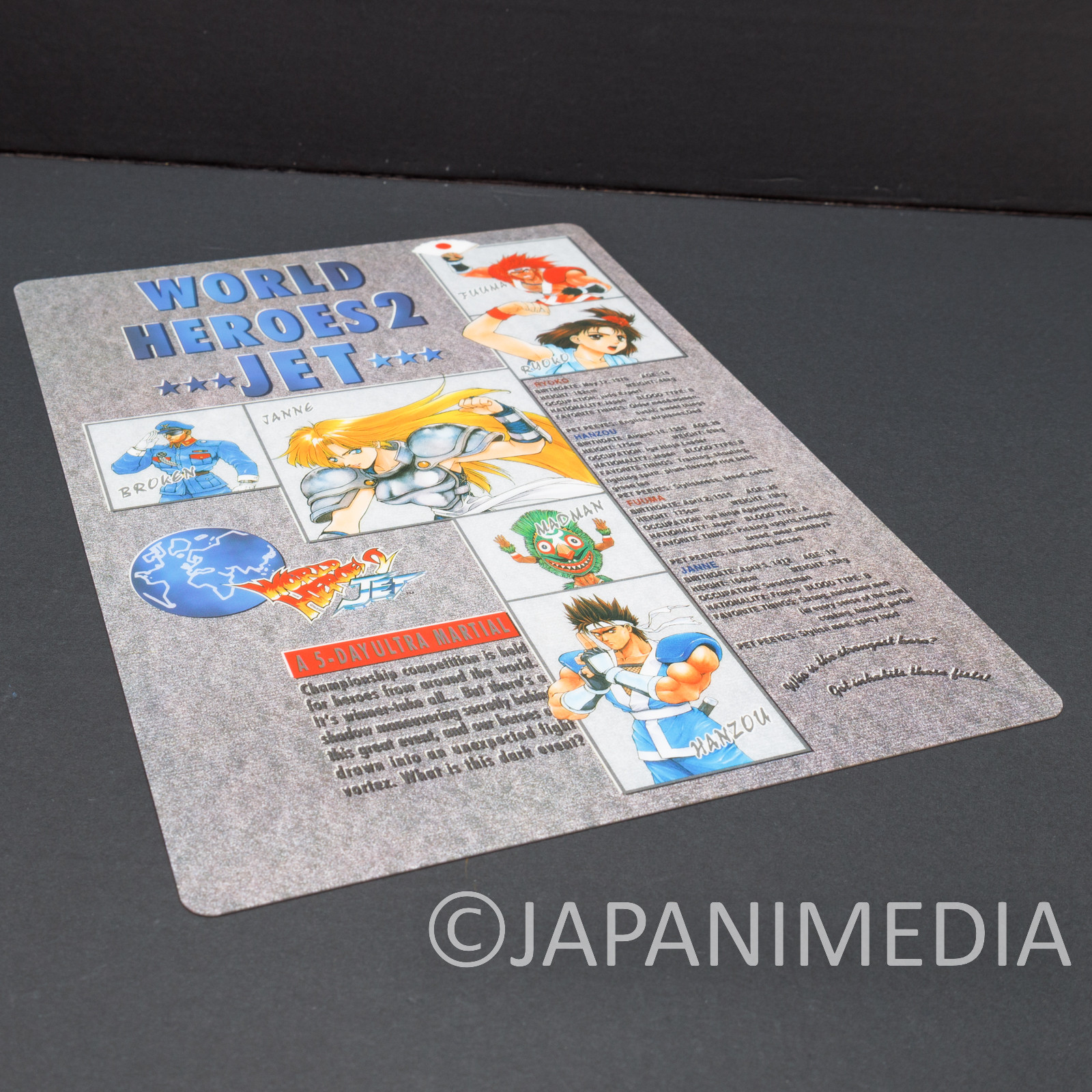 World Heroes 2 Jet Picture Pencil Board Pad Shitajiki SNK