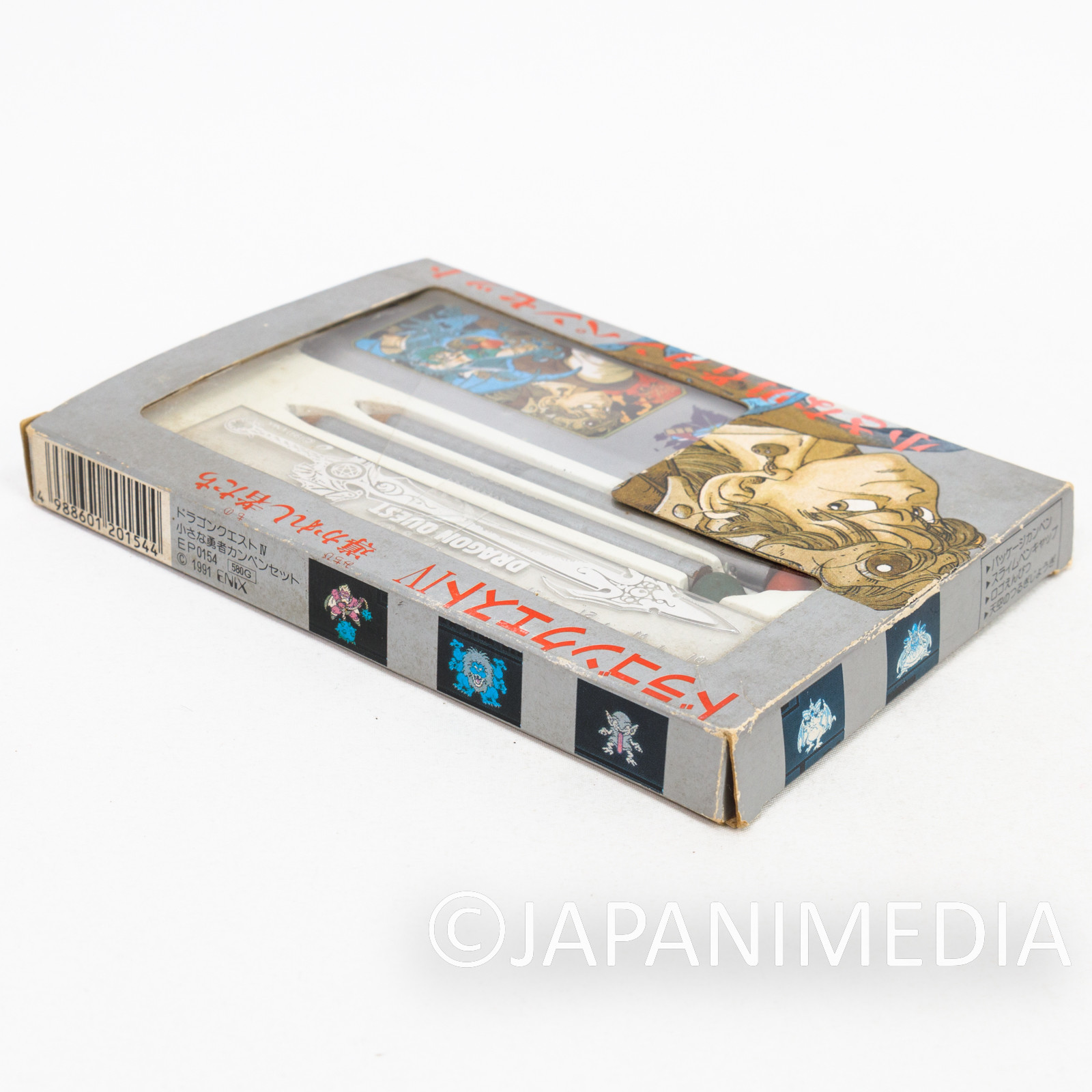Retro RARE Dragon Quest 4 Mini Stationery set Enix 1991 [Pen Case / Pencil / Ruler ] JAPAN GAME NES