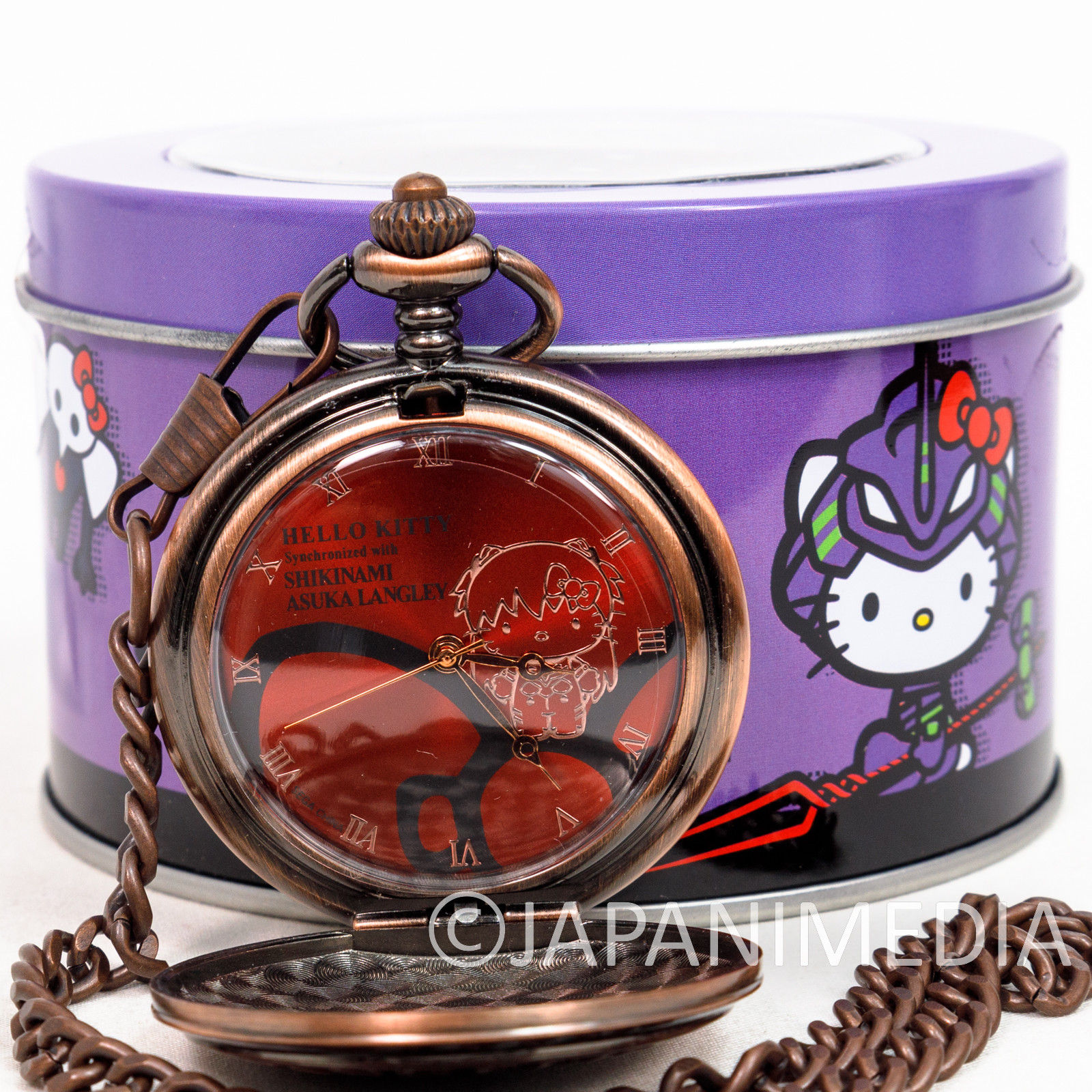 Evangelion x Hello Kitty Asuka Langley Pocket Watch SEGA 