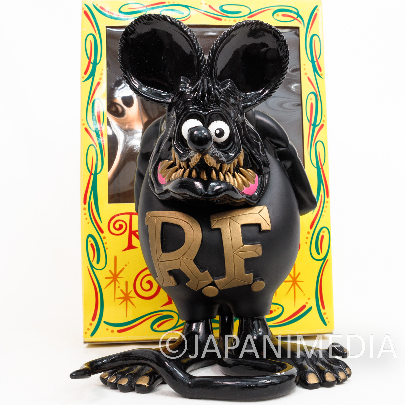 RAT FINK Black & Gold Ver 8" Soft Vinyl Figure Mooneyes ED ROTH