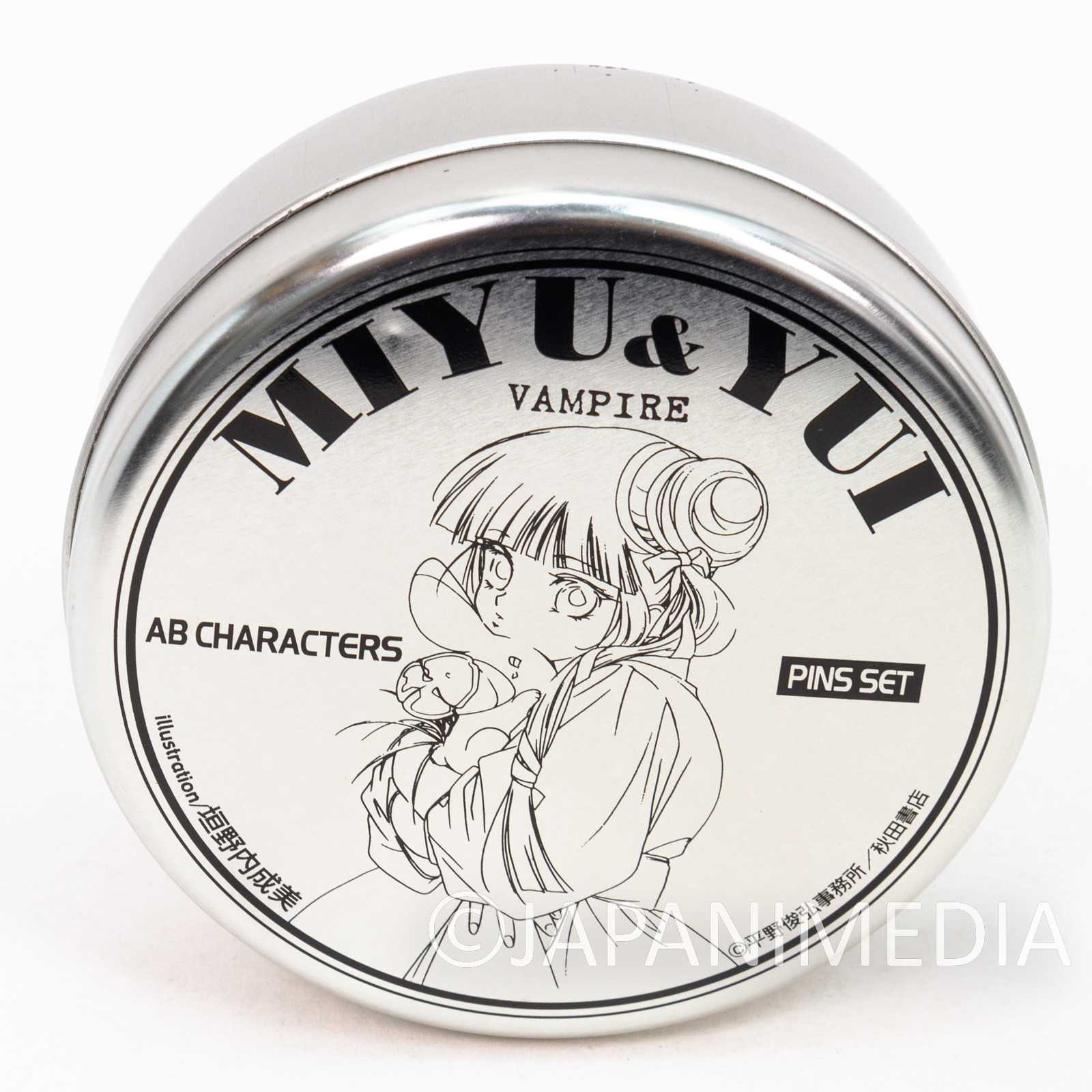 Retro RARE Vampire Princess Miyu Metal Pins MIYU & YUI Set Can Case 2 Japanimedia Store
