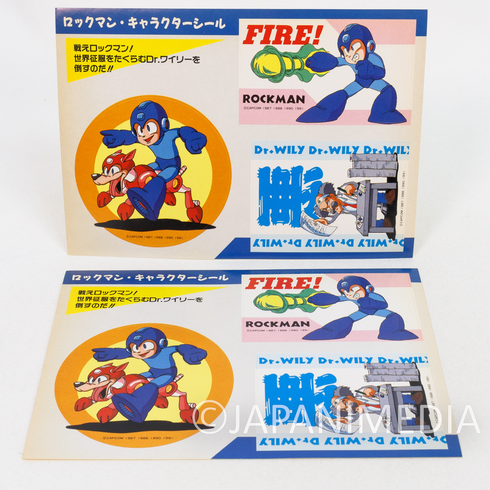 Retro RARE! Rockman Mega Man Sticker 2pc Set Capcom
