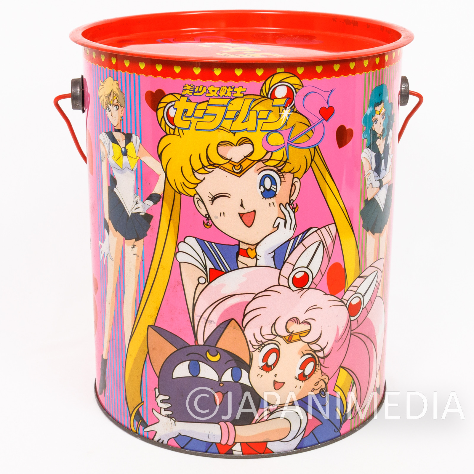 Retro RARE! Sailor Moon S Big Size Can Box H8.5xD7.5 inch Morinaga