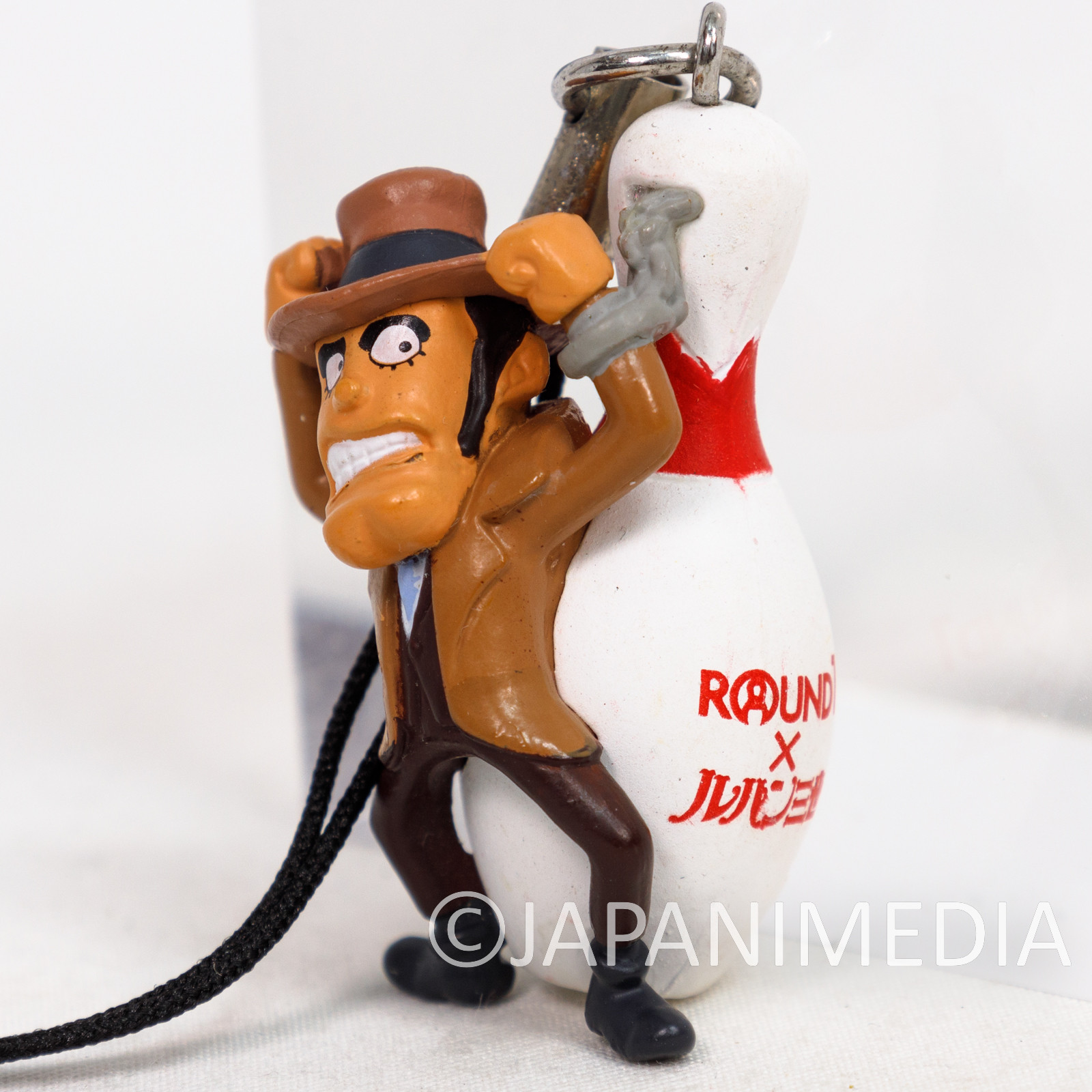 Lupin the Third Zenigata with Bowling Pin Figure Strap JAPAN ROUND 1