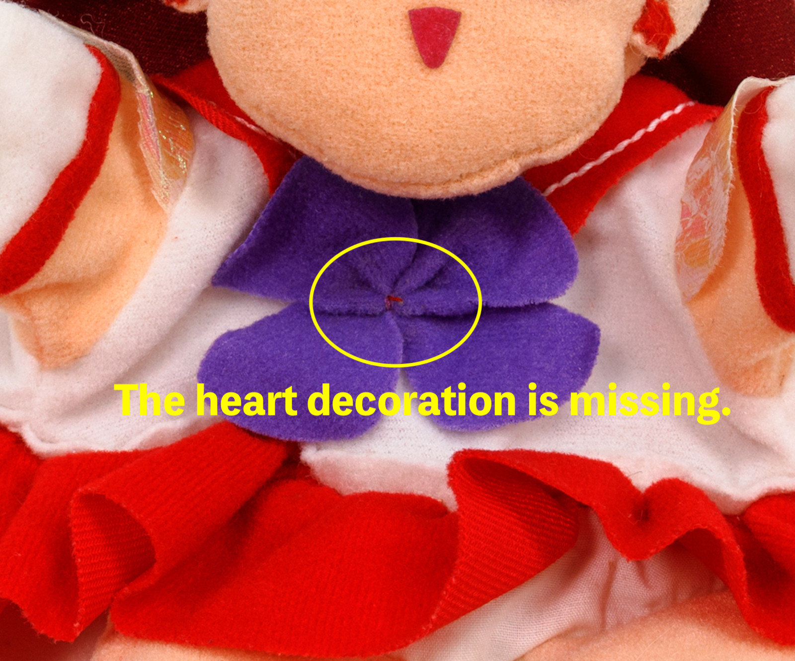 Retro! Sailor Moon Mars Rei Hino Hand Puppet Plush Doll Banpresto