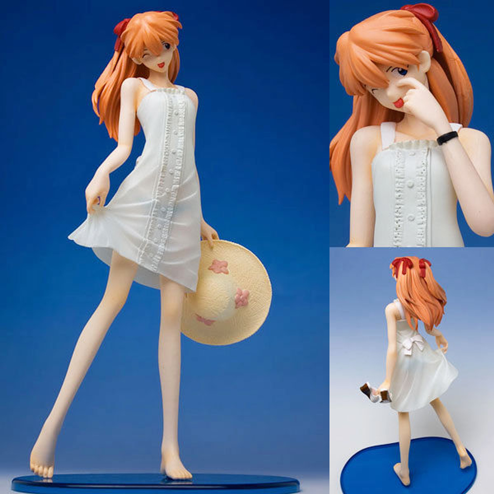 Evangelion Asuka Langley Summer White One Piece Dress Figure Organic JAPAN