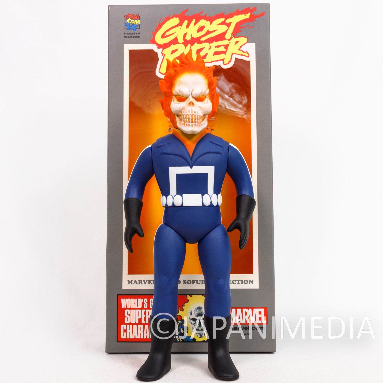 RARE! Ghost Rider Soft Vinyl Figure 10" Medicom Toy / Marvel Retro Sofubi