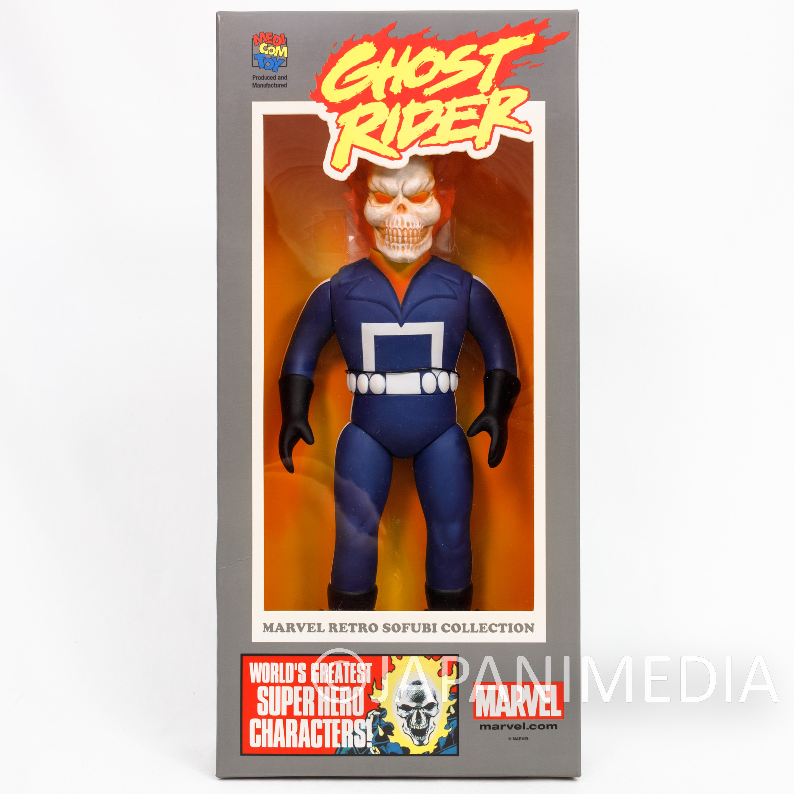 RARE! Ghost Rider Soft Vinyl Figure 10" Medicom Toy / Marvel Retro Sofubi