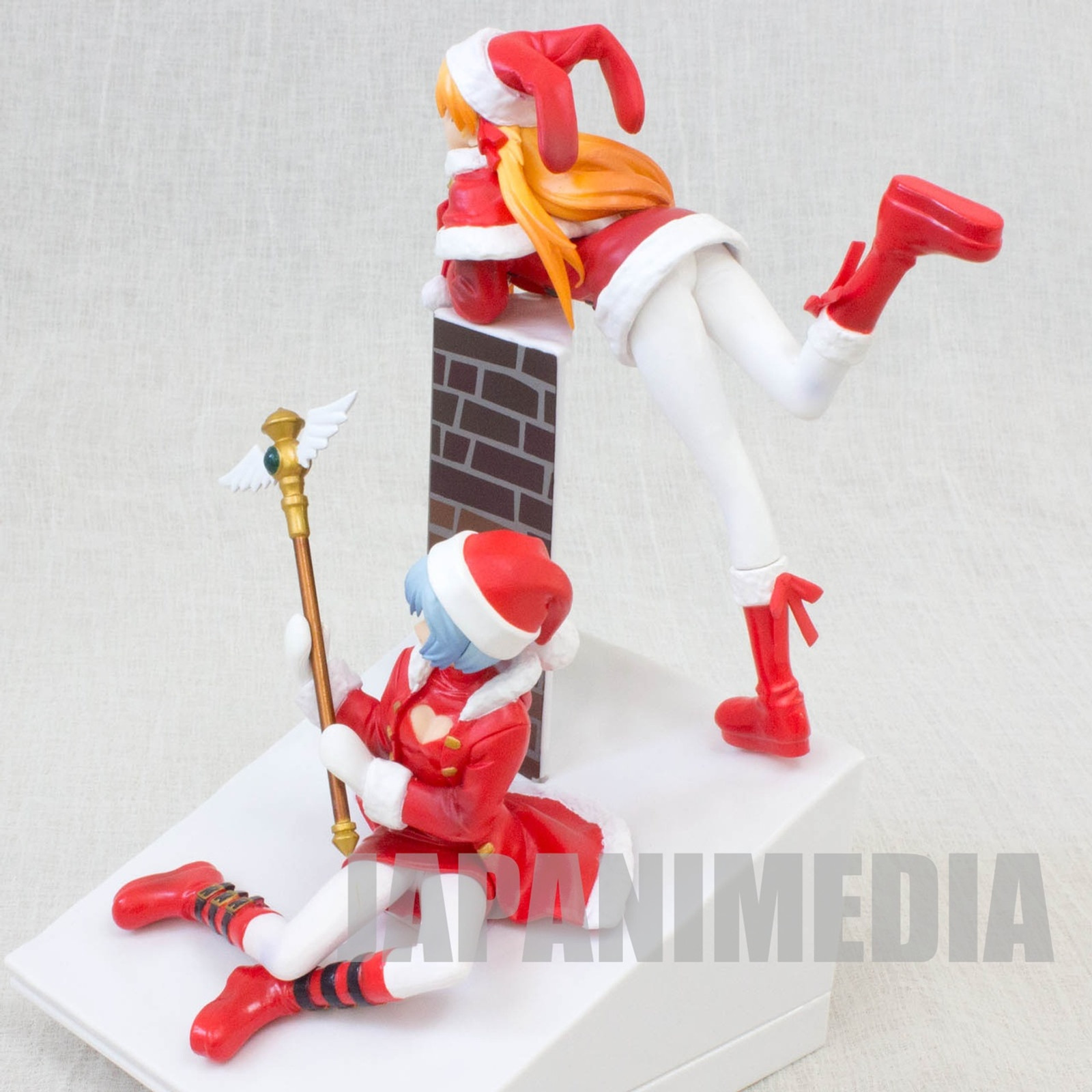 Evangelion Cake Asuka Langley & Rei Ayanami Christmas Santa Figure Bandai JAPAN