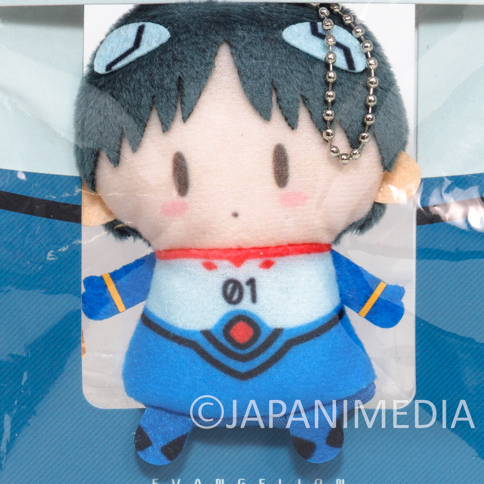 Evangelion Shinji Ikari Plug Suit Finger Puppet Plush Doll Ballchain PUPPELA JAPAN ANIME