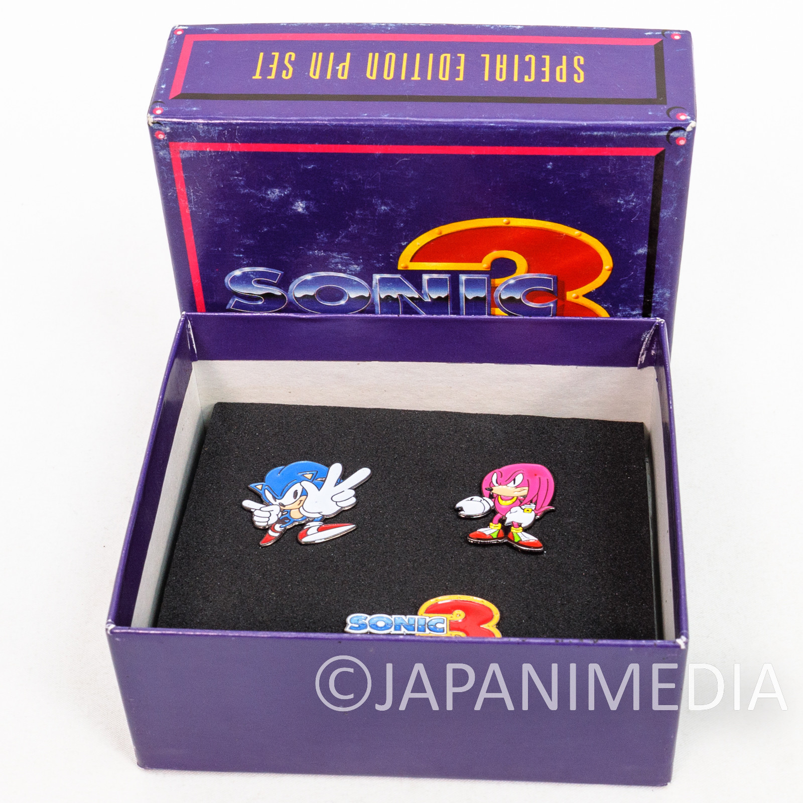 RARE!! Sonic The Hedgehog SONIC & KNUCKLES Metal Pins Set SEGA JAPAN GAME