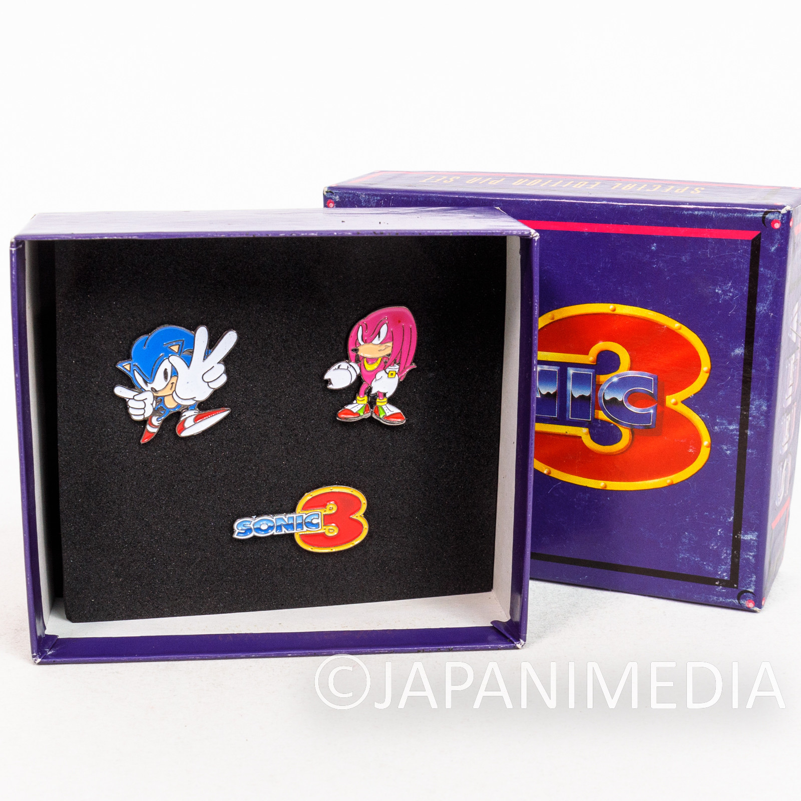 RARE!! Sonic The Hedgehog SONIC & KNUCKLES Metal Pins Set SEGA JAPAN GAME Japanimedia Store FRONT