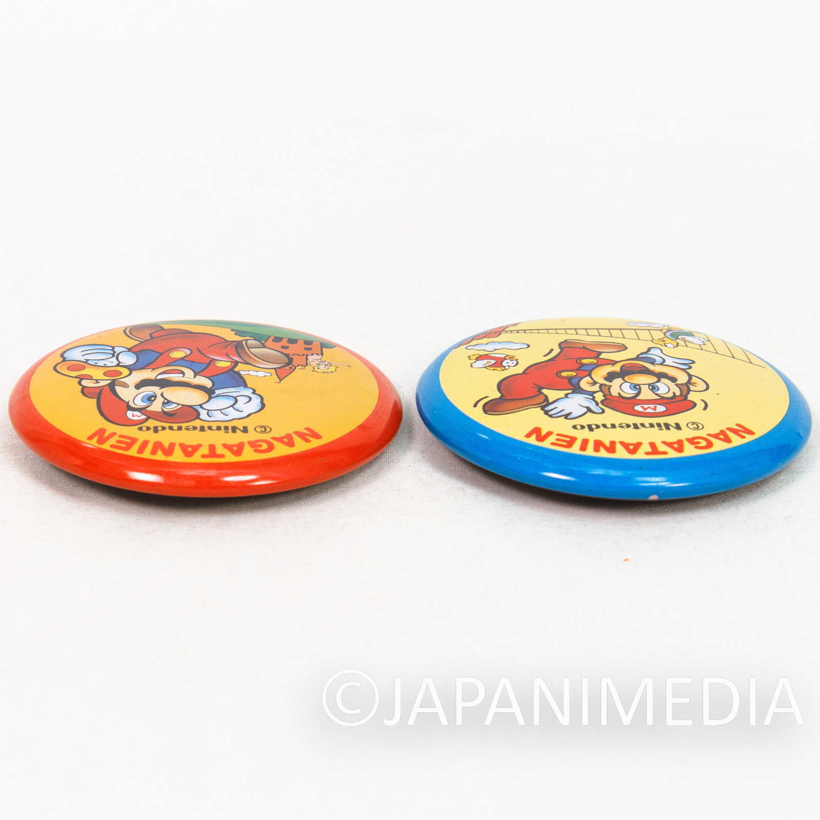 Super Mario Bros. Can Badge Pins 2pc Set NAGATANIEN Nintendo FAMICOM NES