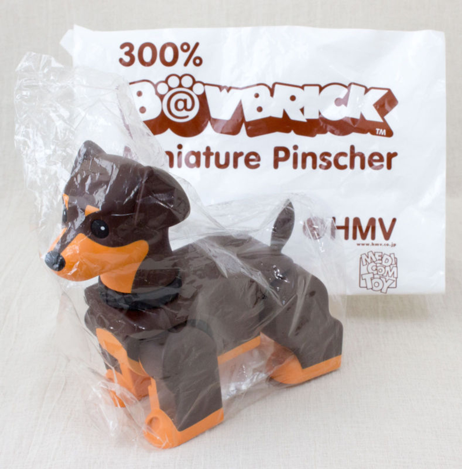 【特価在庫あ】HMV B@W001-0001HMV 300% B@WBRICK バウブリック ミニチュアピンシャー ミニピン ペット 犬 ドッグ フィギュア Miniature Pinscher 生き物