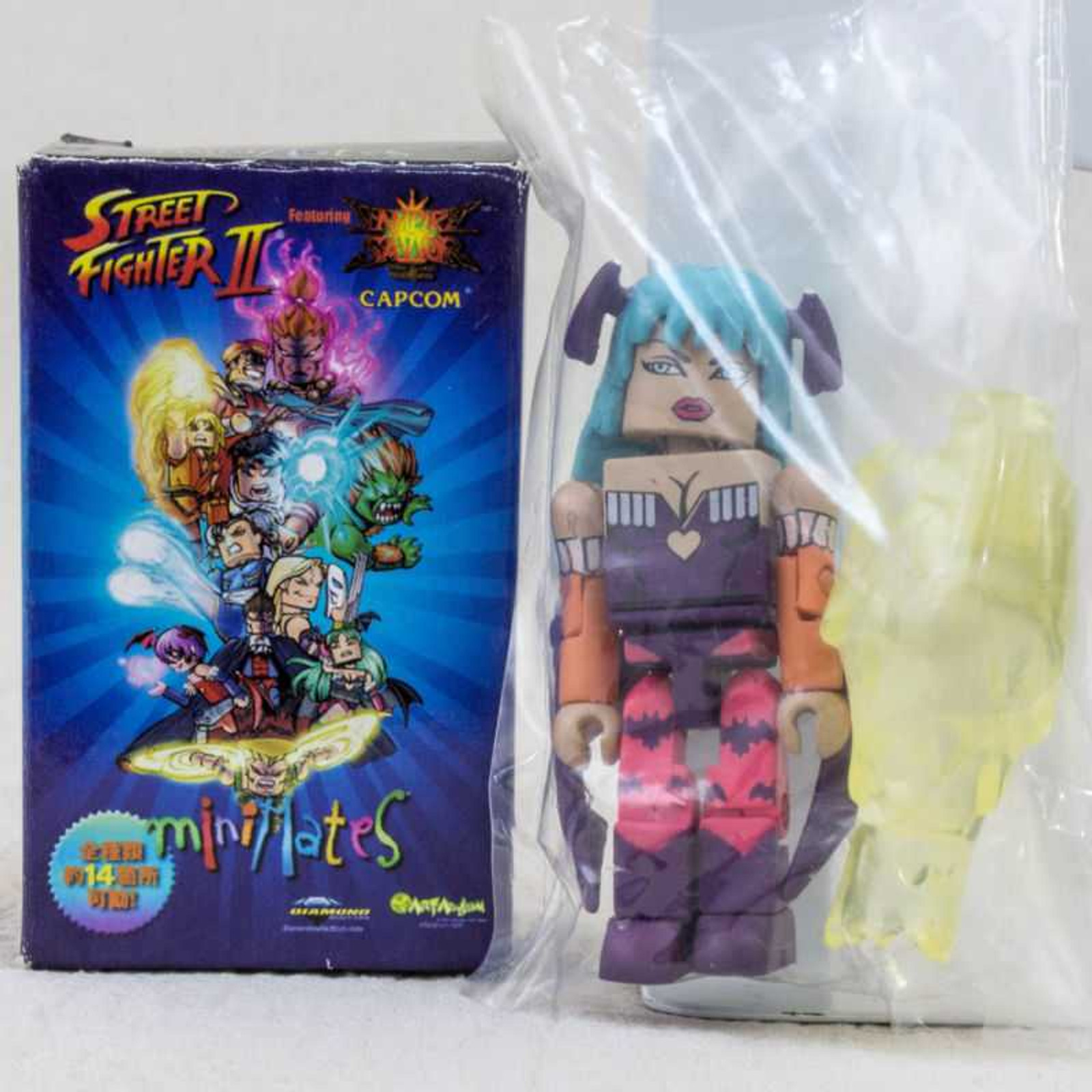 Street Fighter 2 x Darkstalkers 3 (Vampire Savior: The Lord of Vampire) Morrigan Blue Mini Mates Figure Capcom JAPAN Japanimedia Store FRONT