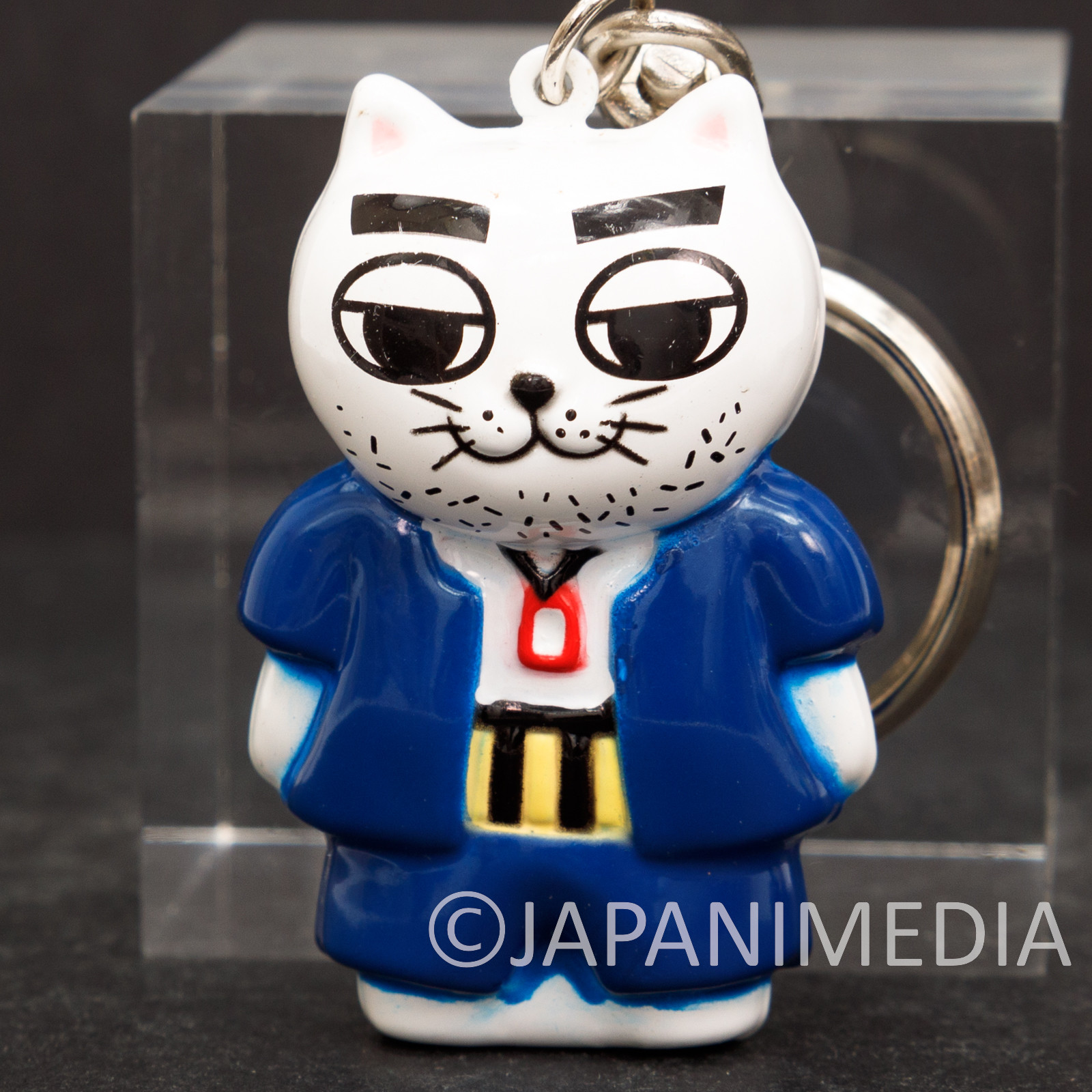 Retro RARE Nekojiru Nyangoro Nyasue Figure Keychain w/Bell inside Set Japanimedia Store 2