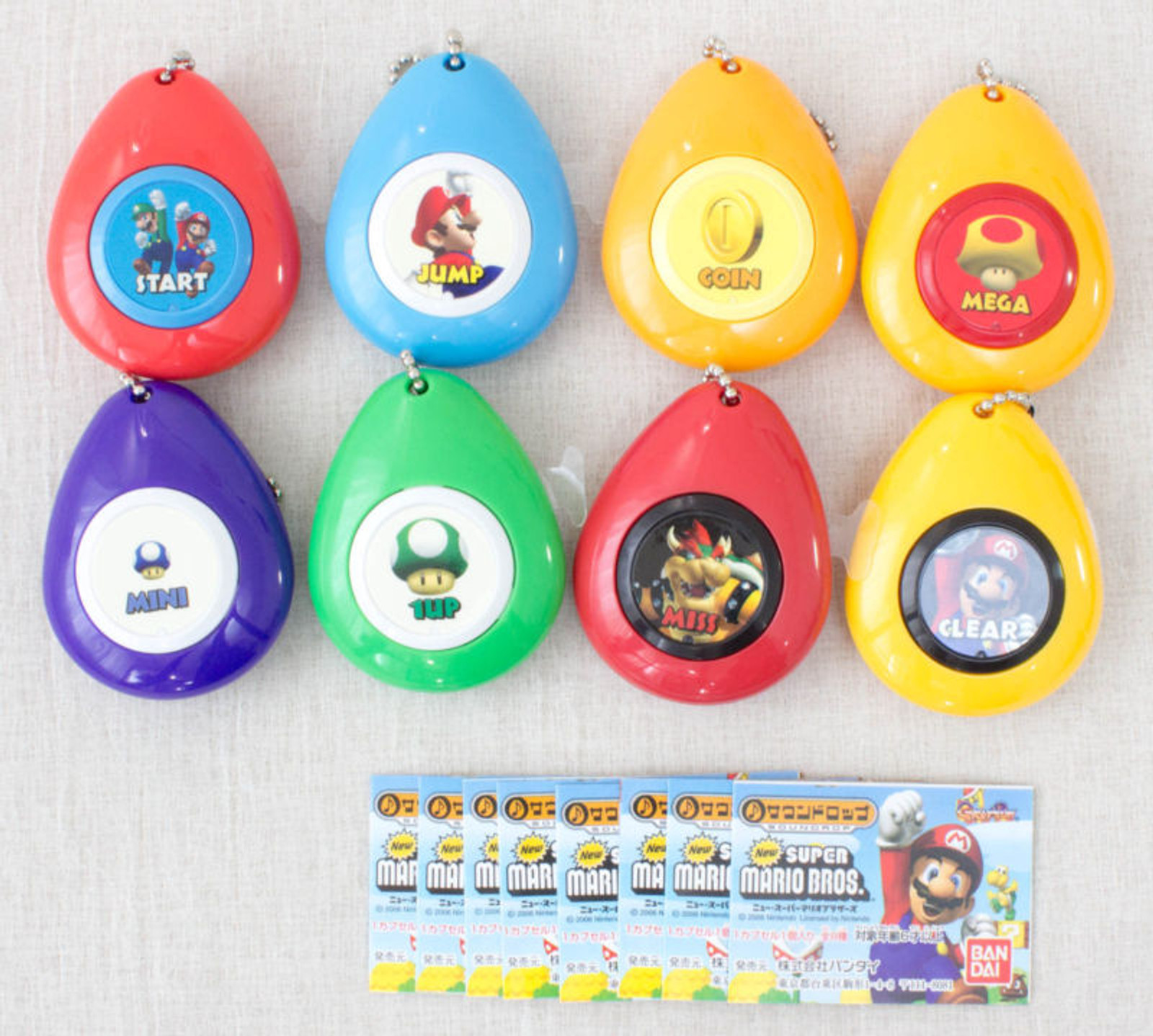 Complete set of Super Mario Bros. Soundrop Ball Chain Bandai JAPAN GAME