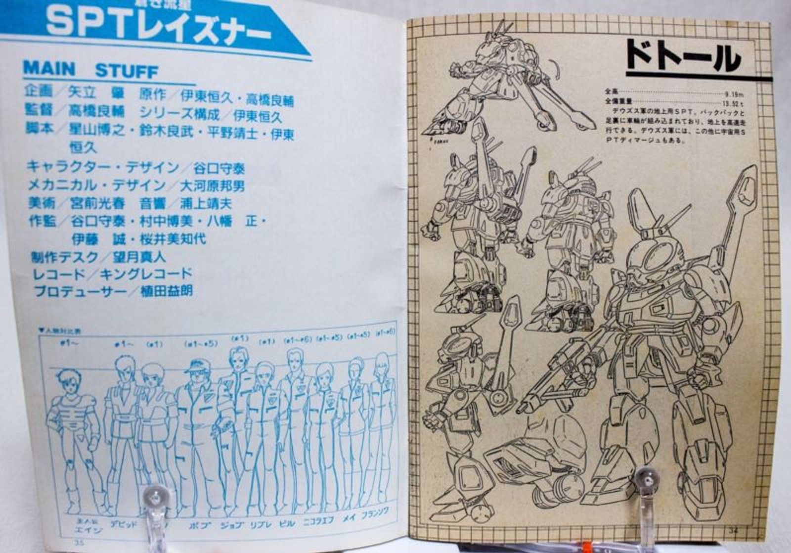 Blue Comet SPT Layzner Character Model Art Material Sheet Booklet JAPAN ANIME