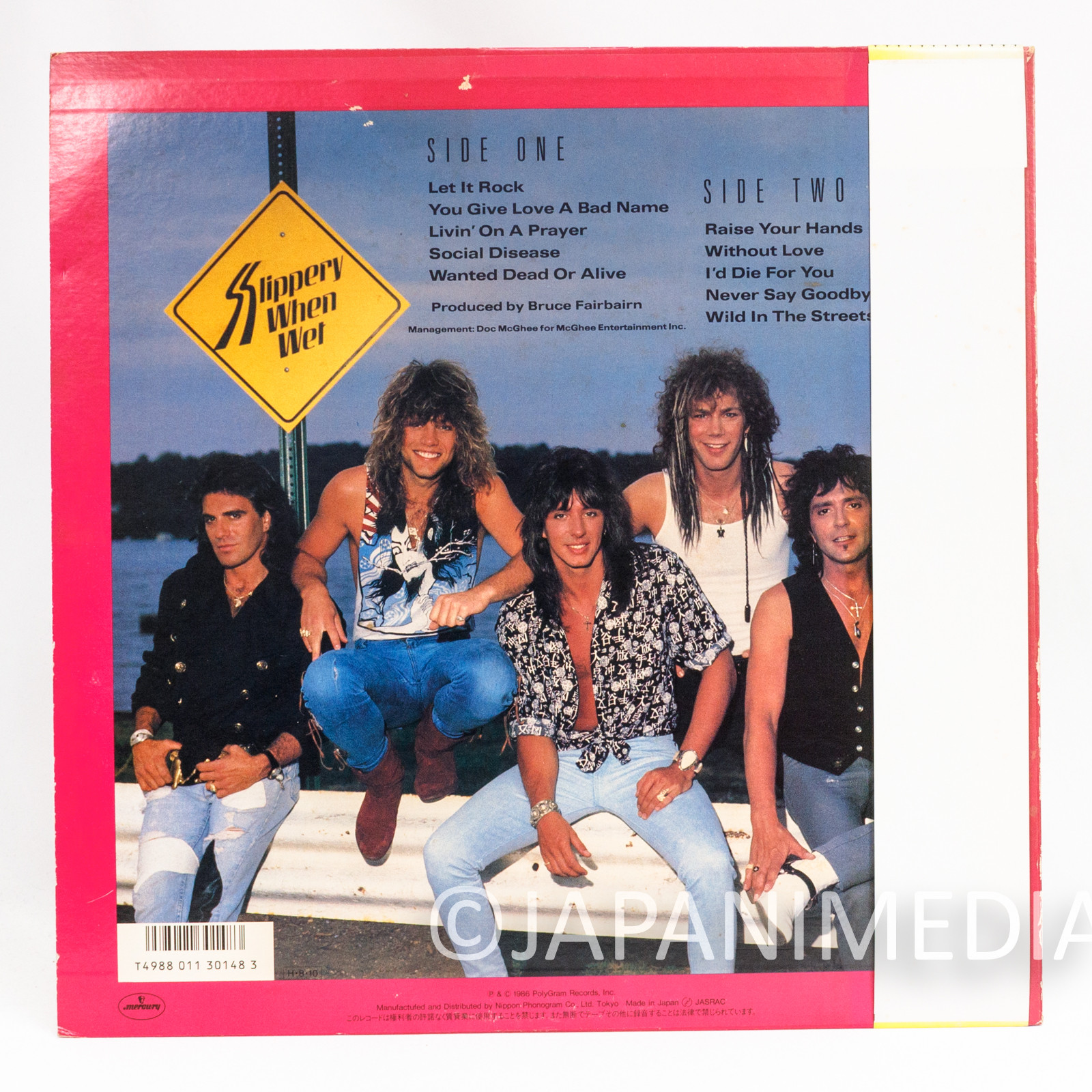 BON JOVI Slippery When Wet LP 12" Vinyl Record 28PP-1025 Japanimedia Store 3