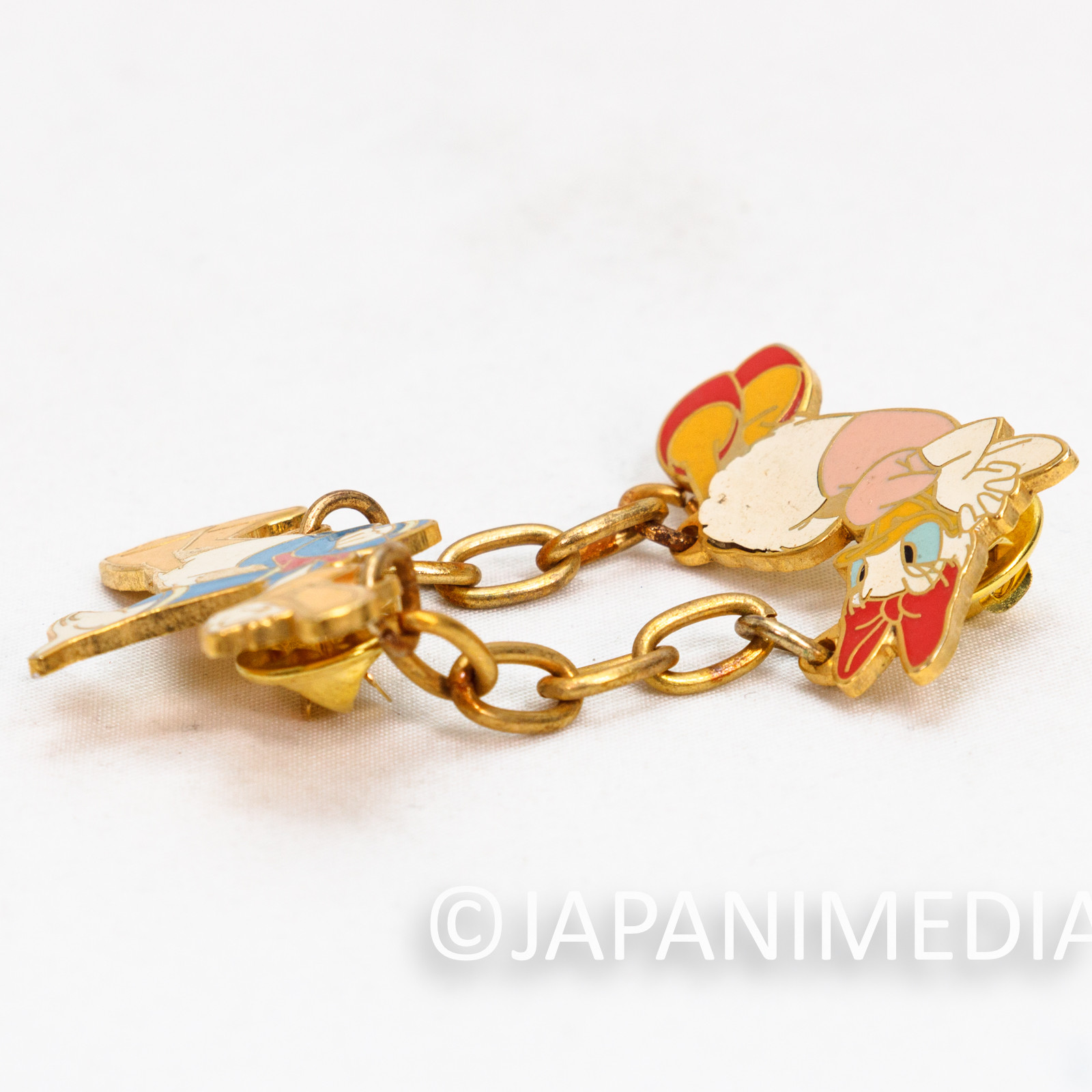 Donald & Daisy Duck Metal Pins with Chain Disney Vintage Collectible | Japanimedia Store 5