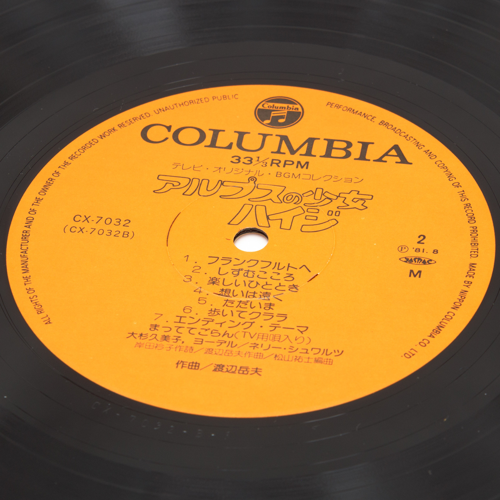 Heidi Girl of the Alps BGM Collection LP Vinyl Record CX-7032 | Japanimedia Store 12