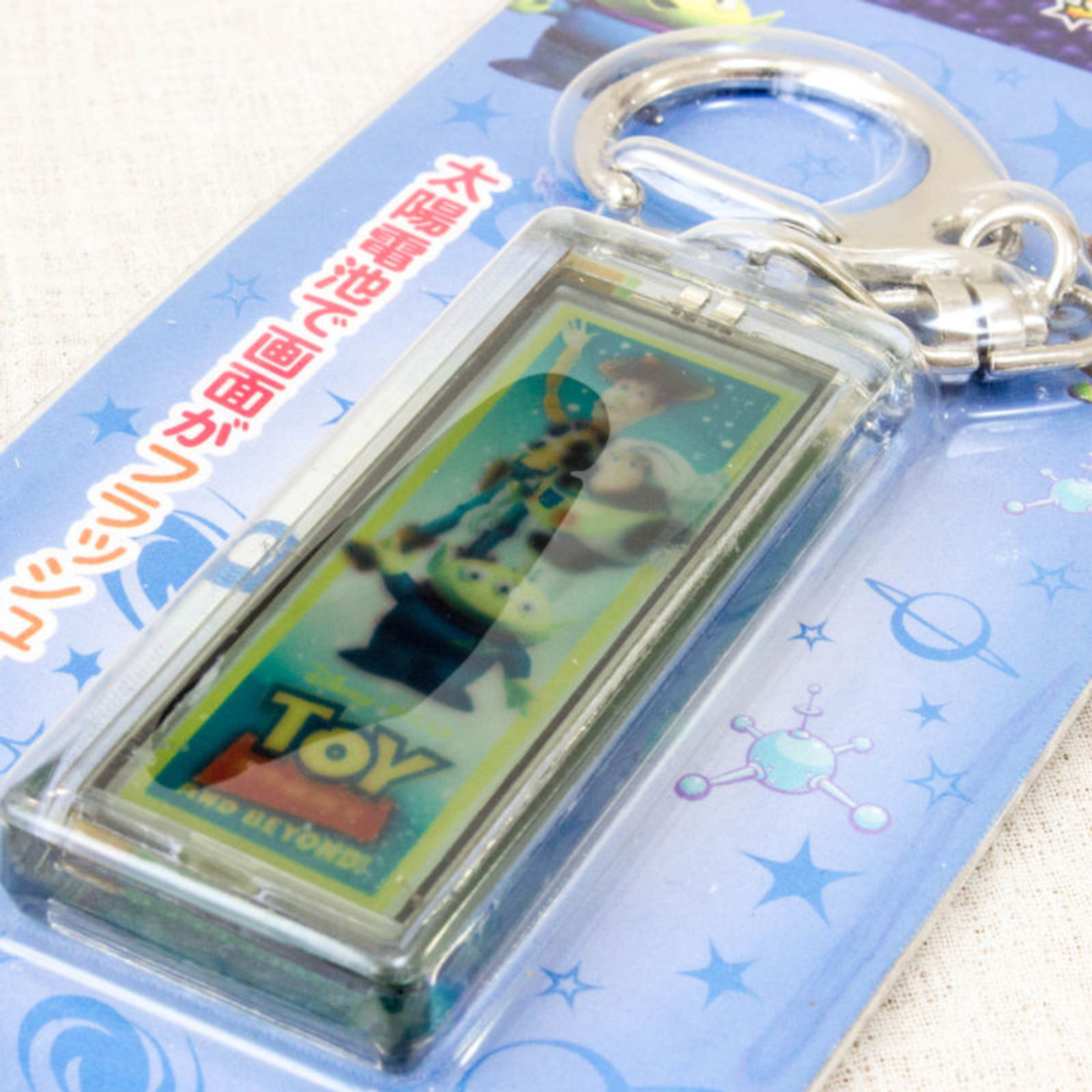 Disney Toy Story Solar Power Flash Plate Keychain RUN'A JAPAN