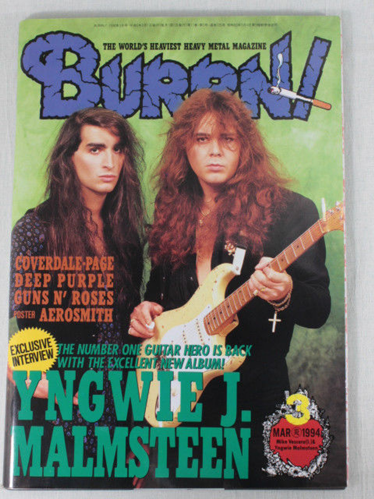 1994/03 BURRN! Japan Rock Magazine YNGWIE MALMSTEEN/BLUE MURDER/GUNS N' ROSES