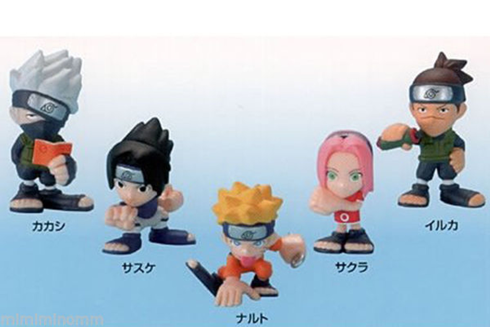 NARUTO Mascot Mini Figure 5 Set Naruto Sasuke Sakura Kakashi Iruka Bandai JAPAN ANIME JUMP