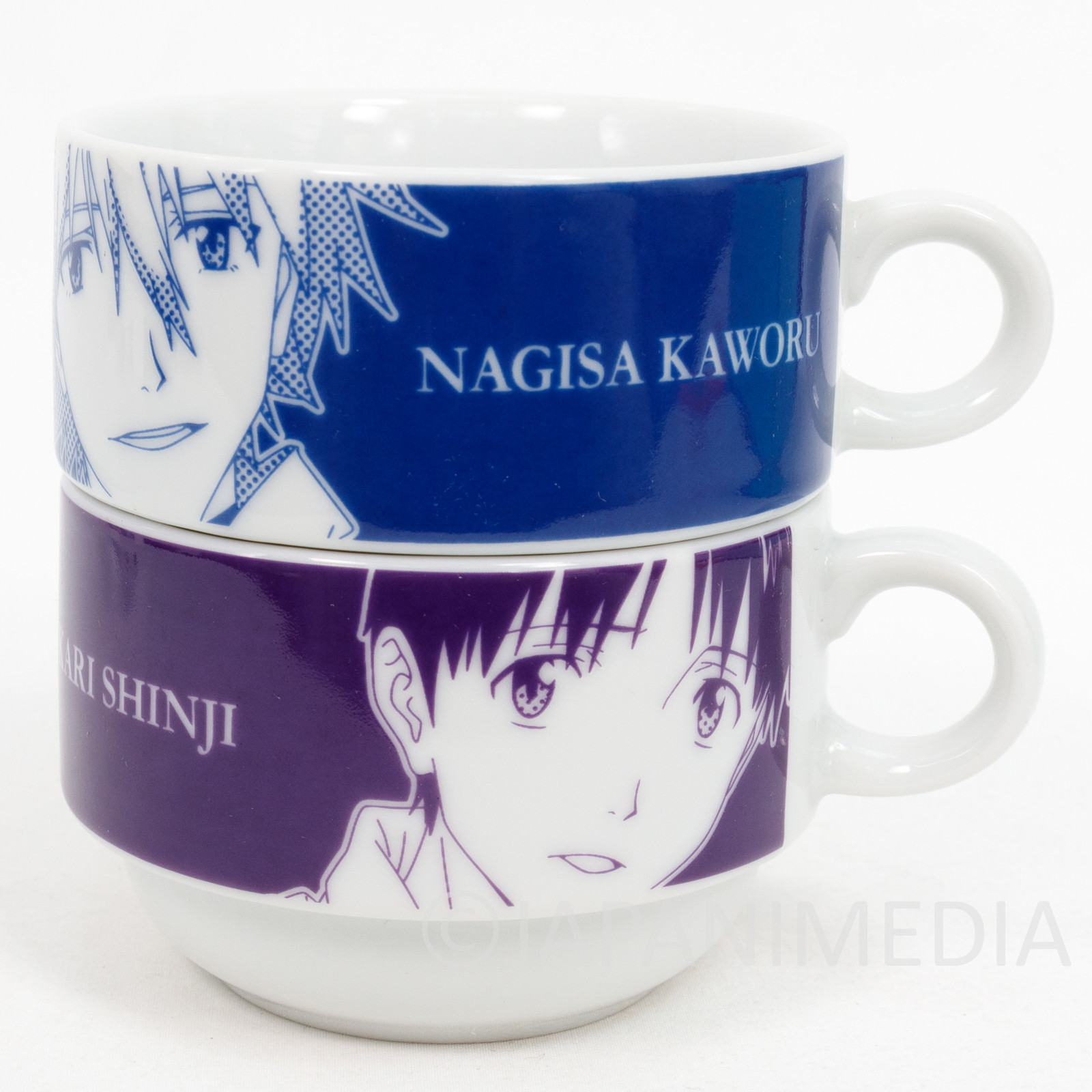 Evangelion Kaworu Nagisa & Shinji Ikari Stacking Mug Set JAPAN