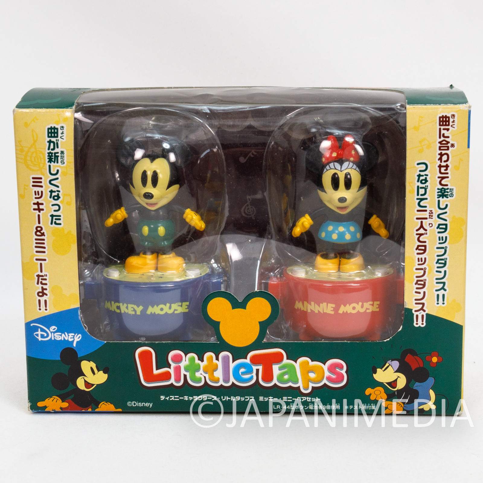 RARE! Disney Characters Mickey & Minnie Mouse Little Taps Sound Toy Figure JAPAN