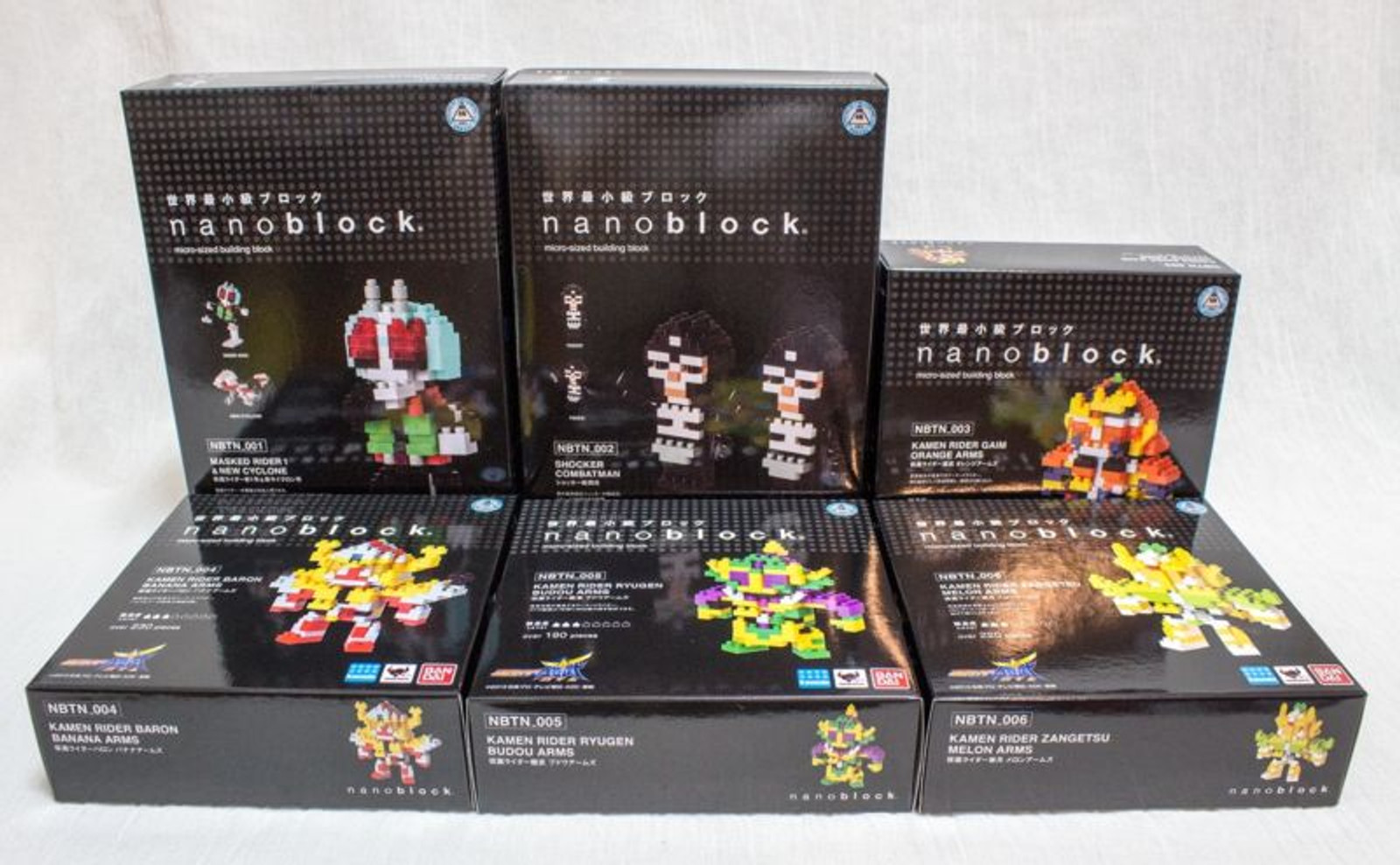 Set of 6 Kamen Rider Kawada Nanoblock Nano Block NBTN-001-6 JAPAN Figure