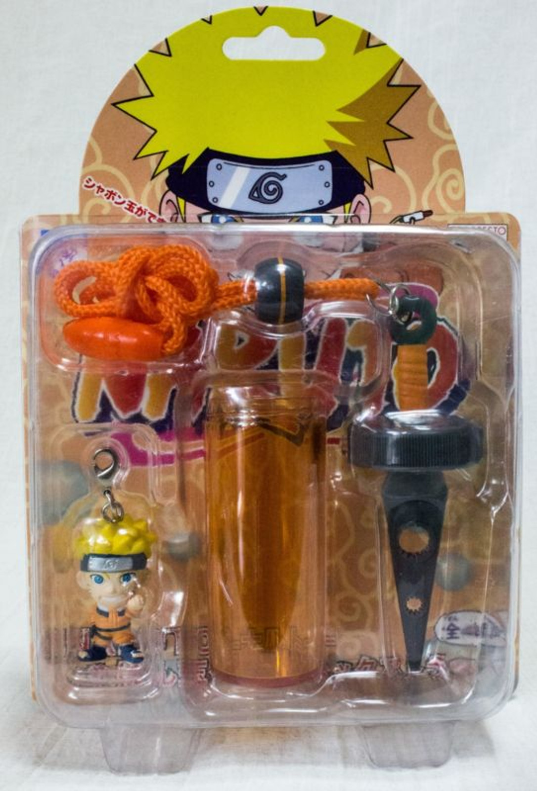 NARUTO Naruto Uzumaki Figure Neck Strap w/Soap Bubble Case JAPAN ANIME MANGA