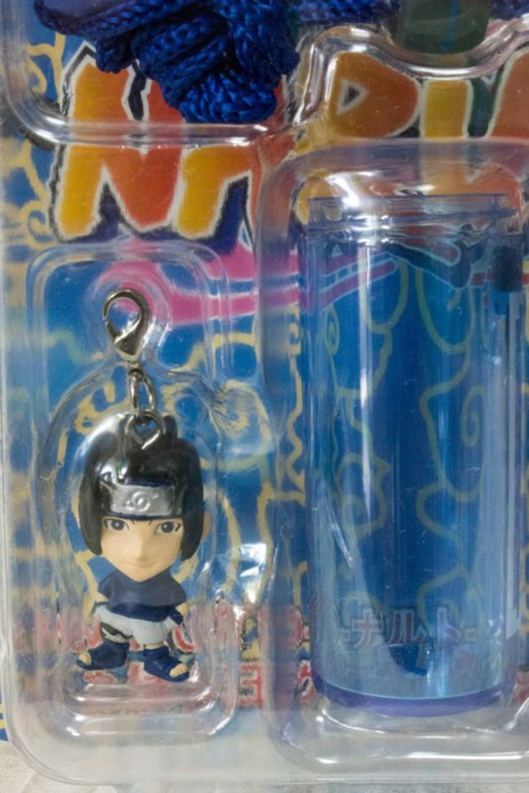 NARUTO Sasuke Uchiha Figure Neck Strap w/Soap Bubble Case JAPAN ANIME MANGA