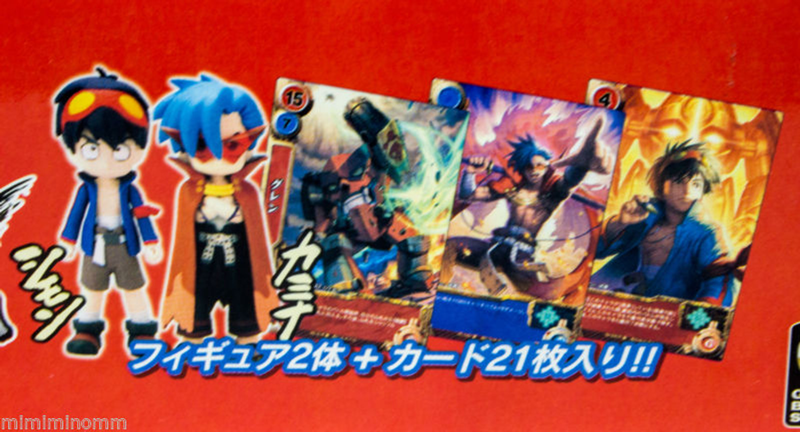 Gurren Lagann Card Game Set w/Simon Kamina Figure 21 Cards JAPAN ANIME