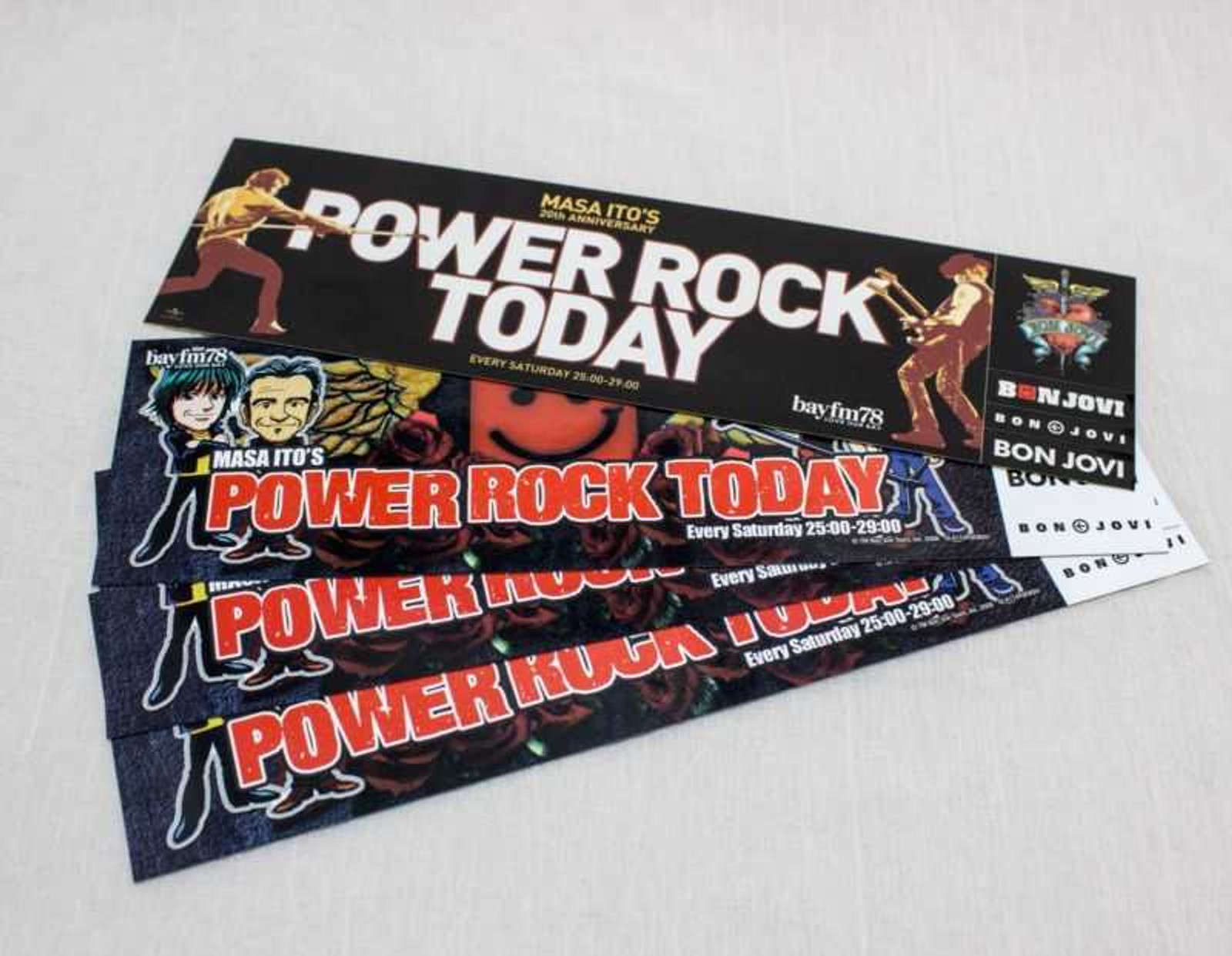 Set of 4 Bon Jovi Japan Promotion Sticker For FM Power Rock Today Masa Ito Japanimedia Store FRONT
