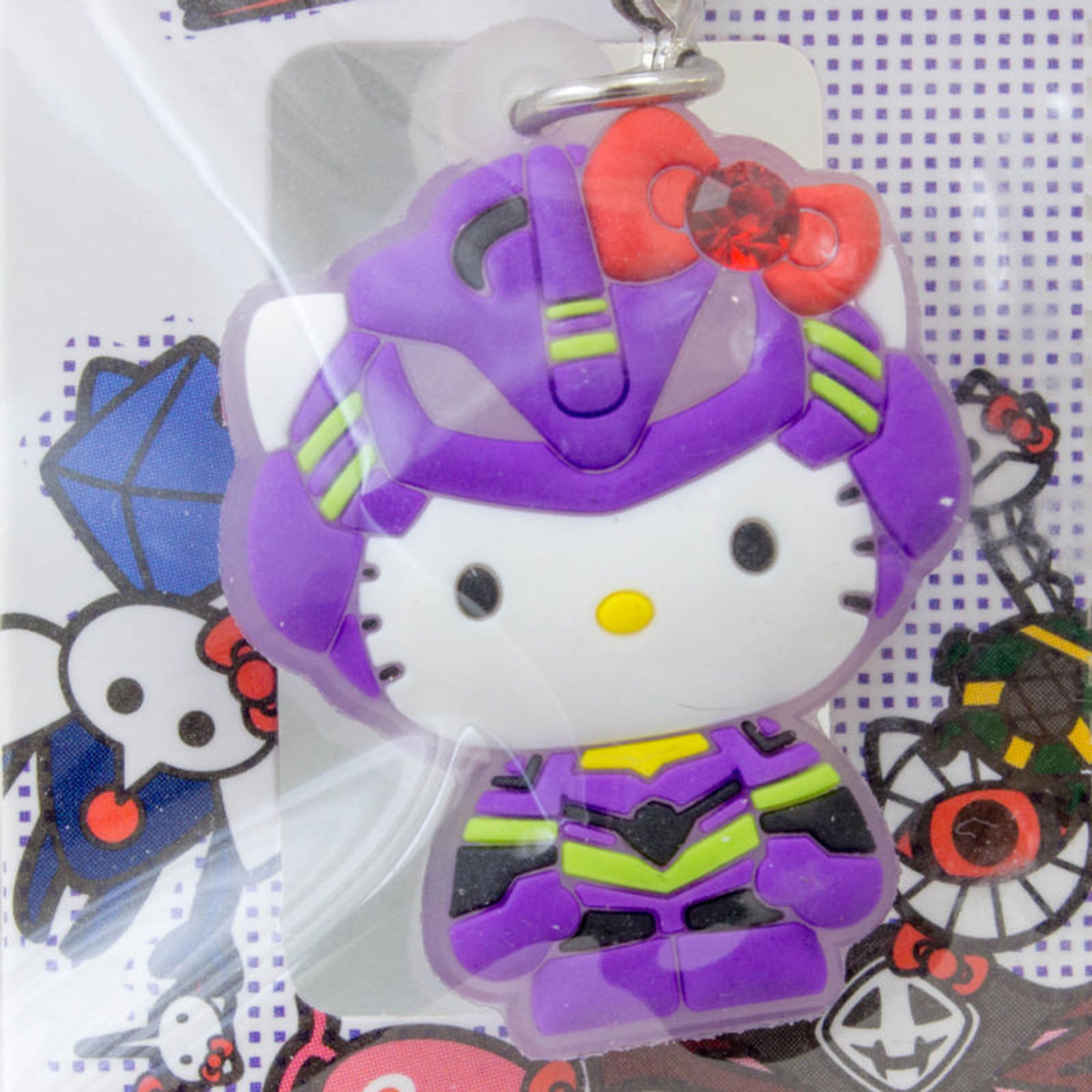 RARE! Evangelion x Hello Kitty Figure Strap Set Shito Angel EVA-01 Sanrio JAPAN