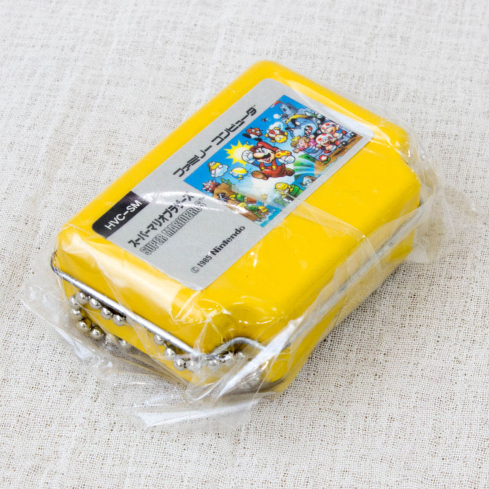 Super Mario Bros. Famicom Mini Can Case Keychain + Dot Figure Epoch JAPAN