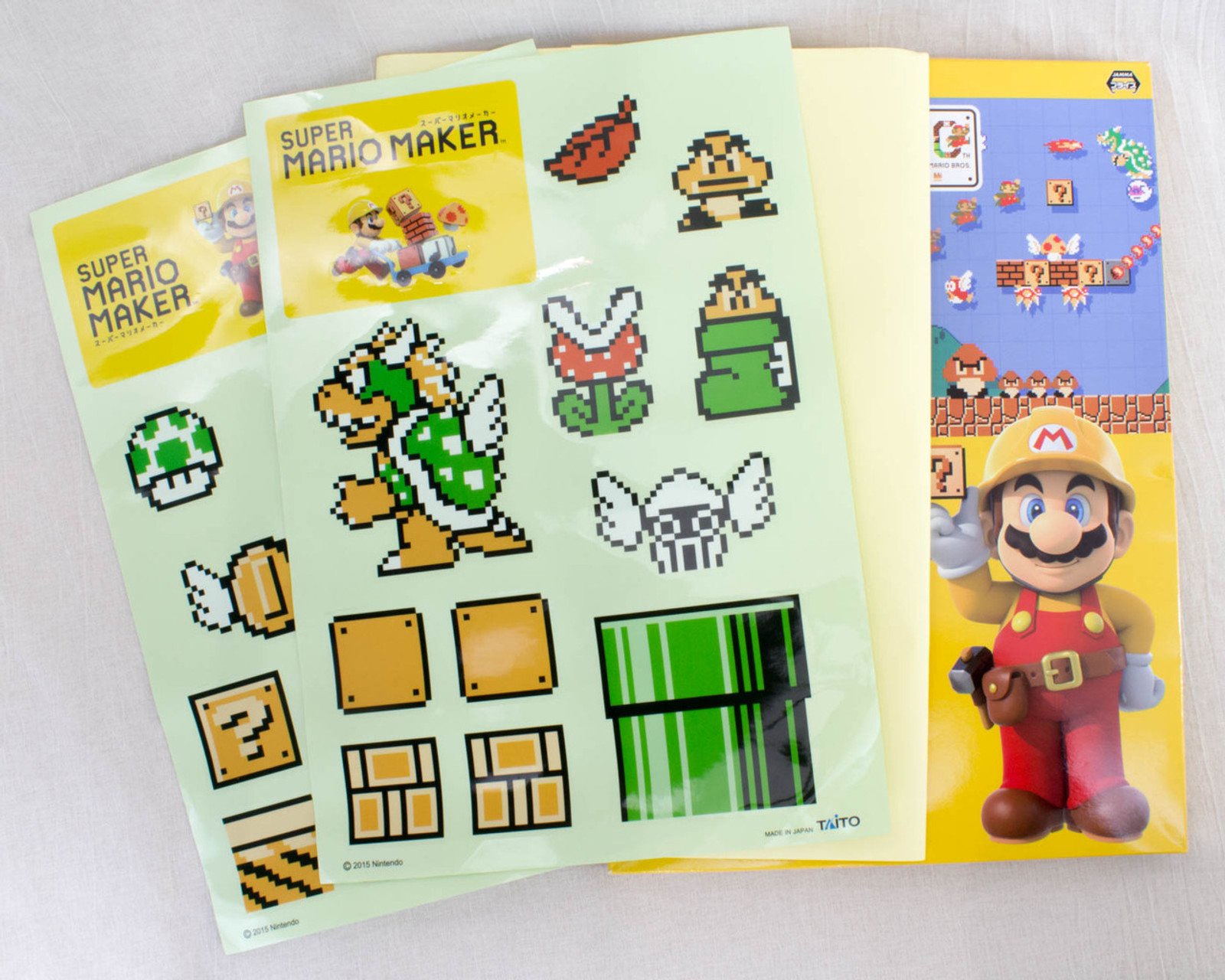 Super Mario Maker Wall Stickers Sheet 2pc Set SMB3 ver. 30th JAPAN GAME Nintendo