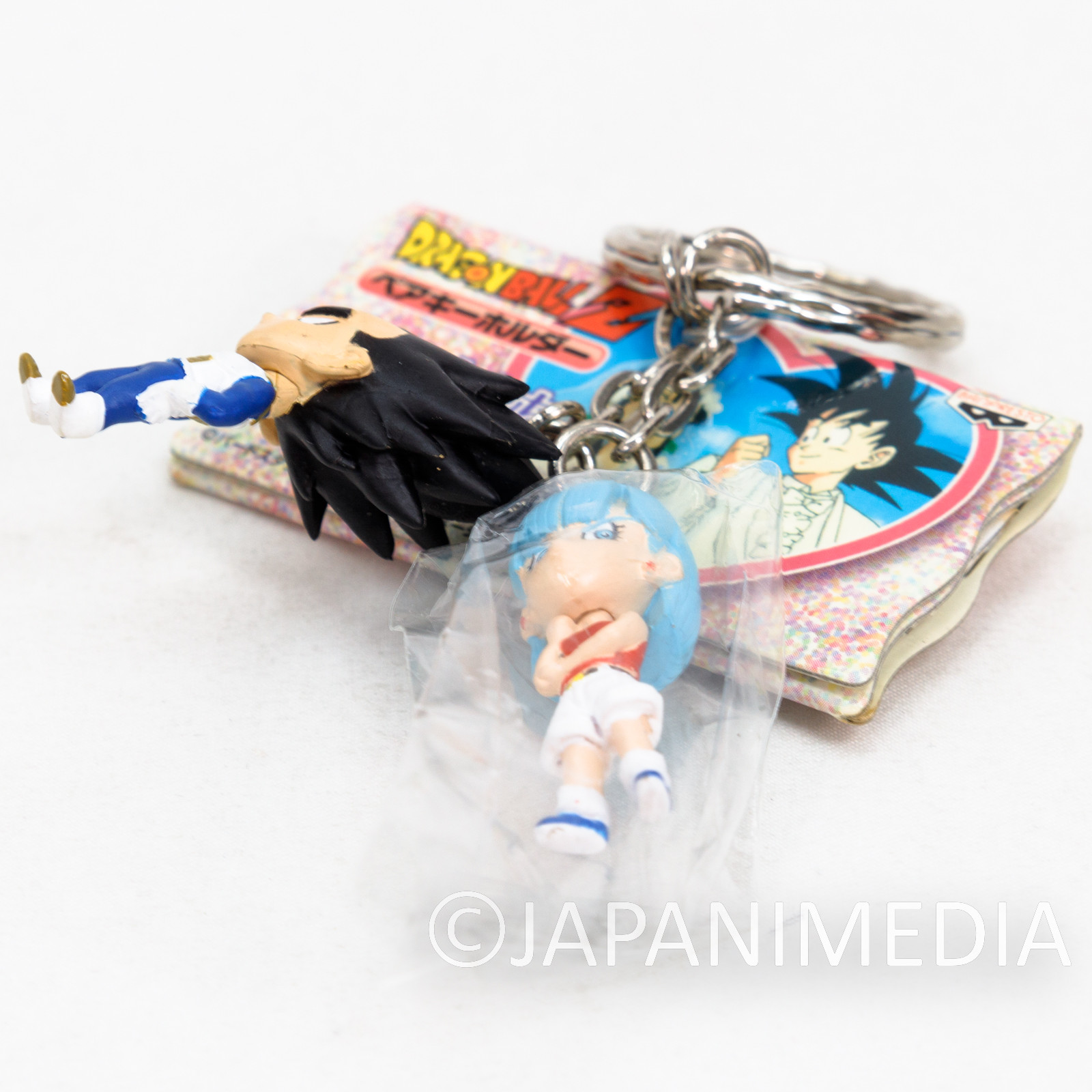 RARE! Dragon Ball Z Vegeta & Bulma Pair Figure Key Chain JAPAN ANIME