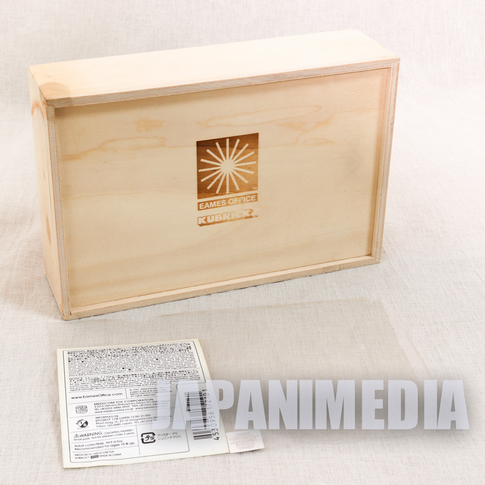 RARE!! EAMES Kubrick Wooden Box Set 3pcs figure Medicom Toy JAPAN