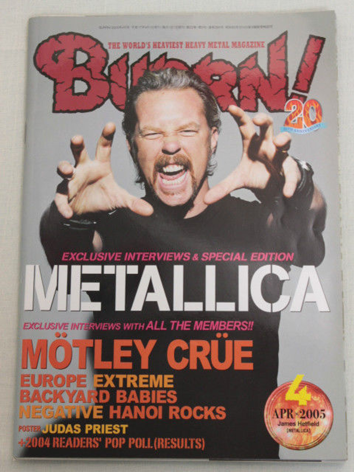 005/04 BURRN! Japan Magazine METALLICA/MOTLEY CRUE/EUROPE/NEGATIVE