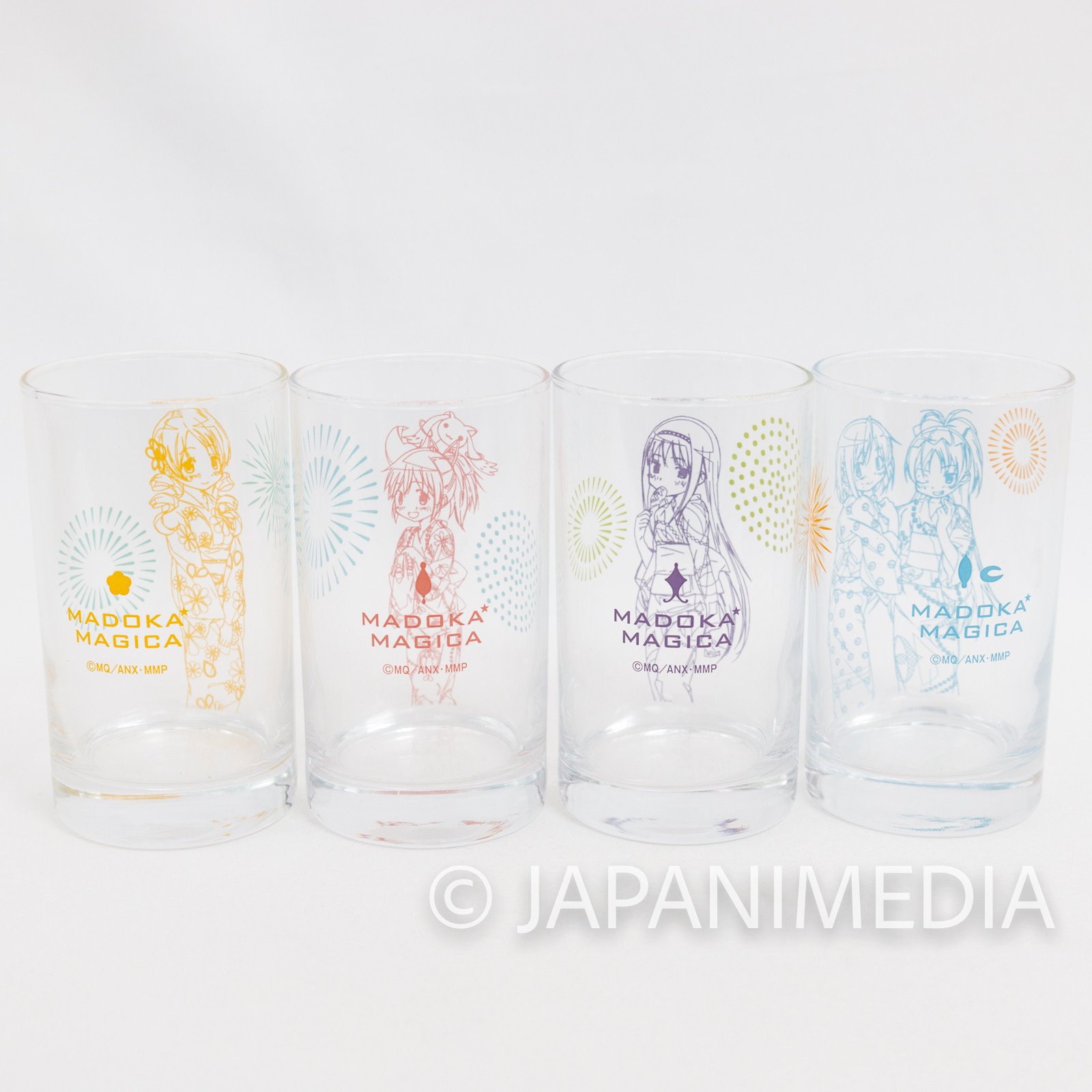 Puella Magi Madoka Magica Original Glass (Yukata ver.) 4pc Set JAPAN ANIME
