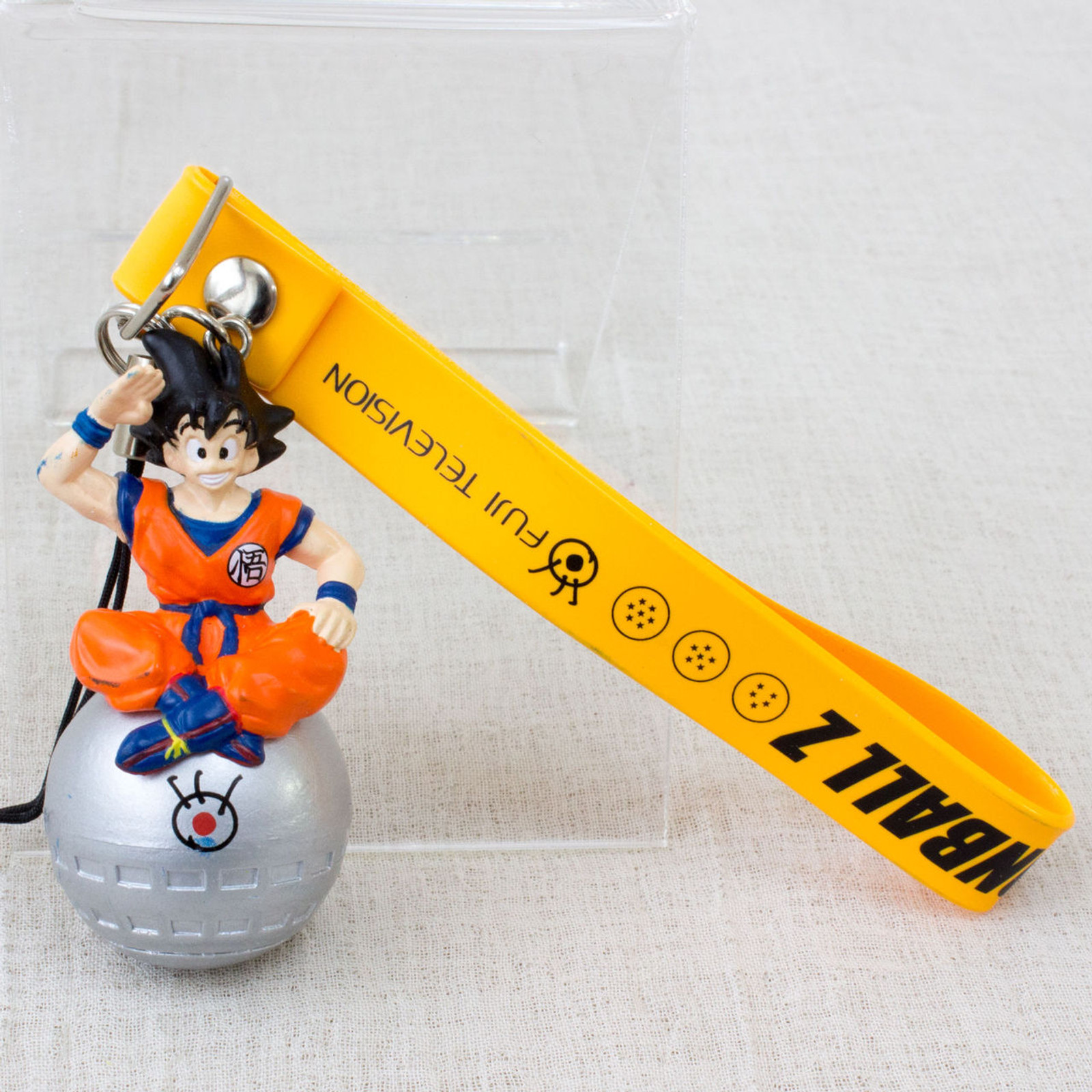 RARE! Dragon Ball Z Son Gokou Fuji Television Figure Keychain Strap JAPAN ANIME