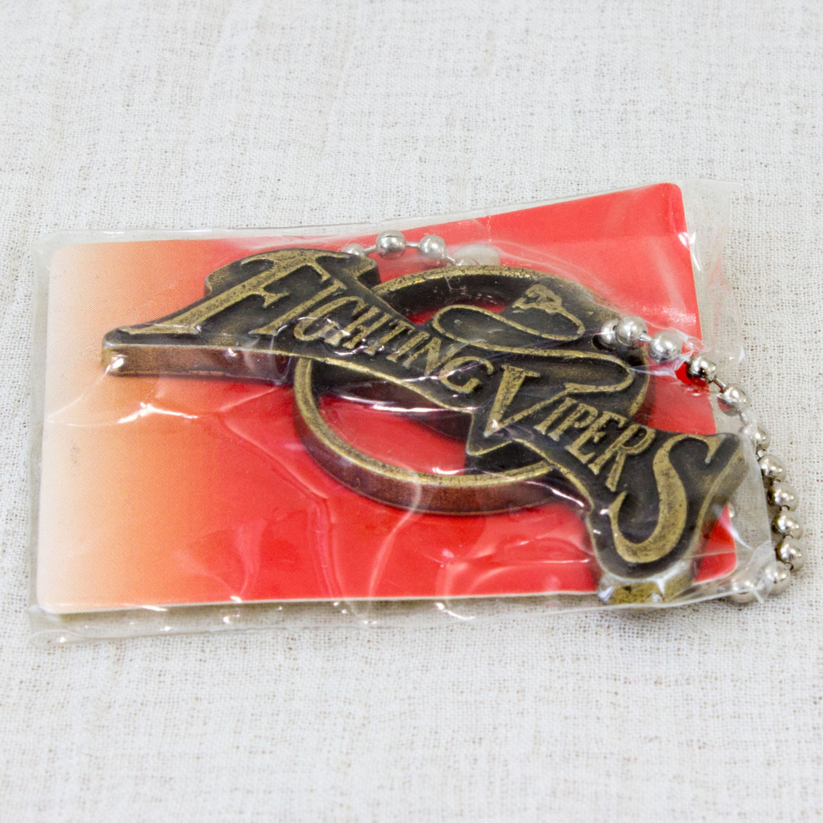 SEGA Logo Metal Plate Ball Chain Fighting Vipers Gold JAPAN GAME