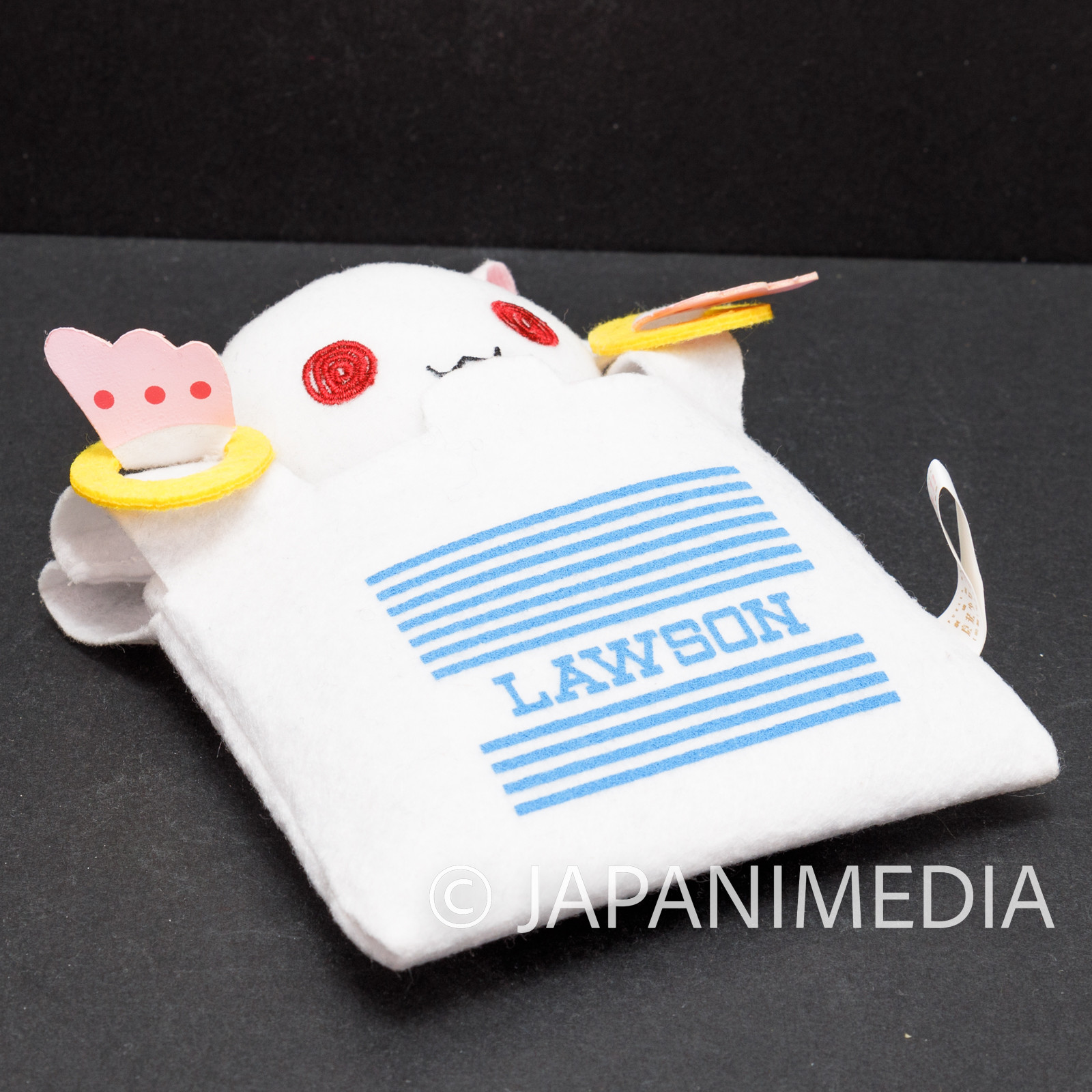 Puella Magi Madoka Magica Kyubey in Lawson Bag Mini Plush Doll JAPAN